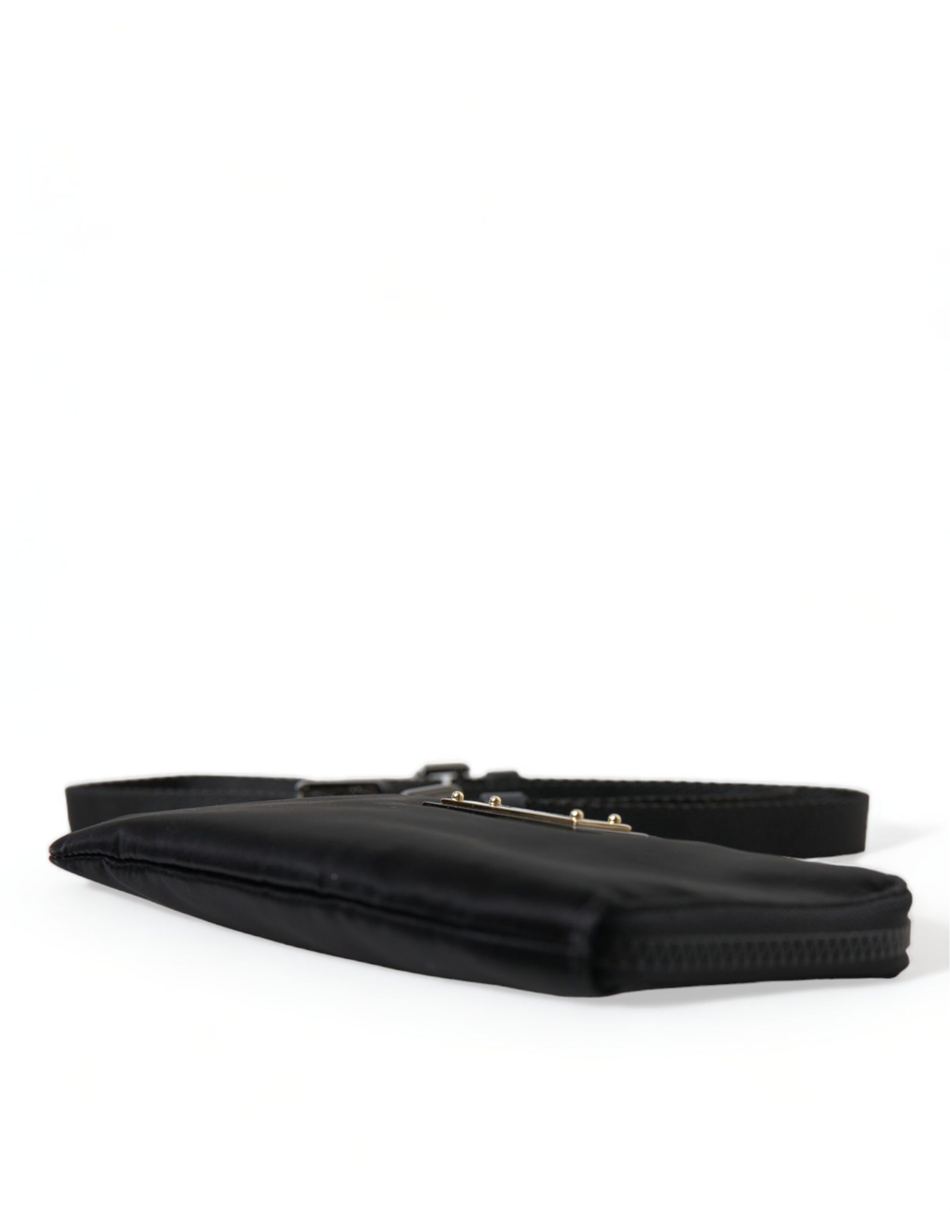 Dolce & Gabbana Elegant Black Nylon & Leather Pouch - ACCEXO