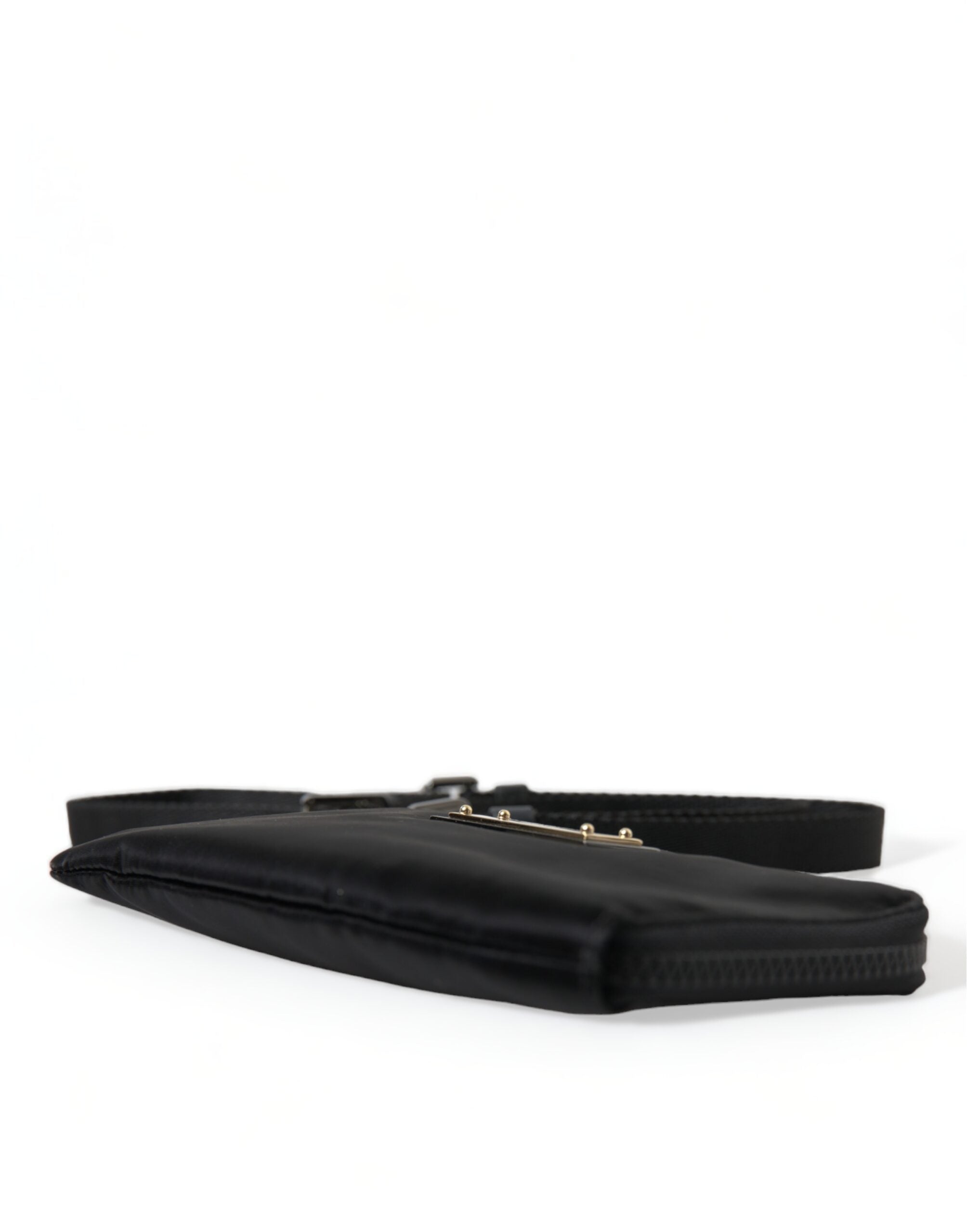 Dolce & Gabbana Elegant Black Nylon & Leather Pouch - ACCEXO