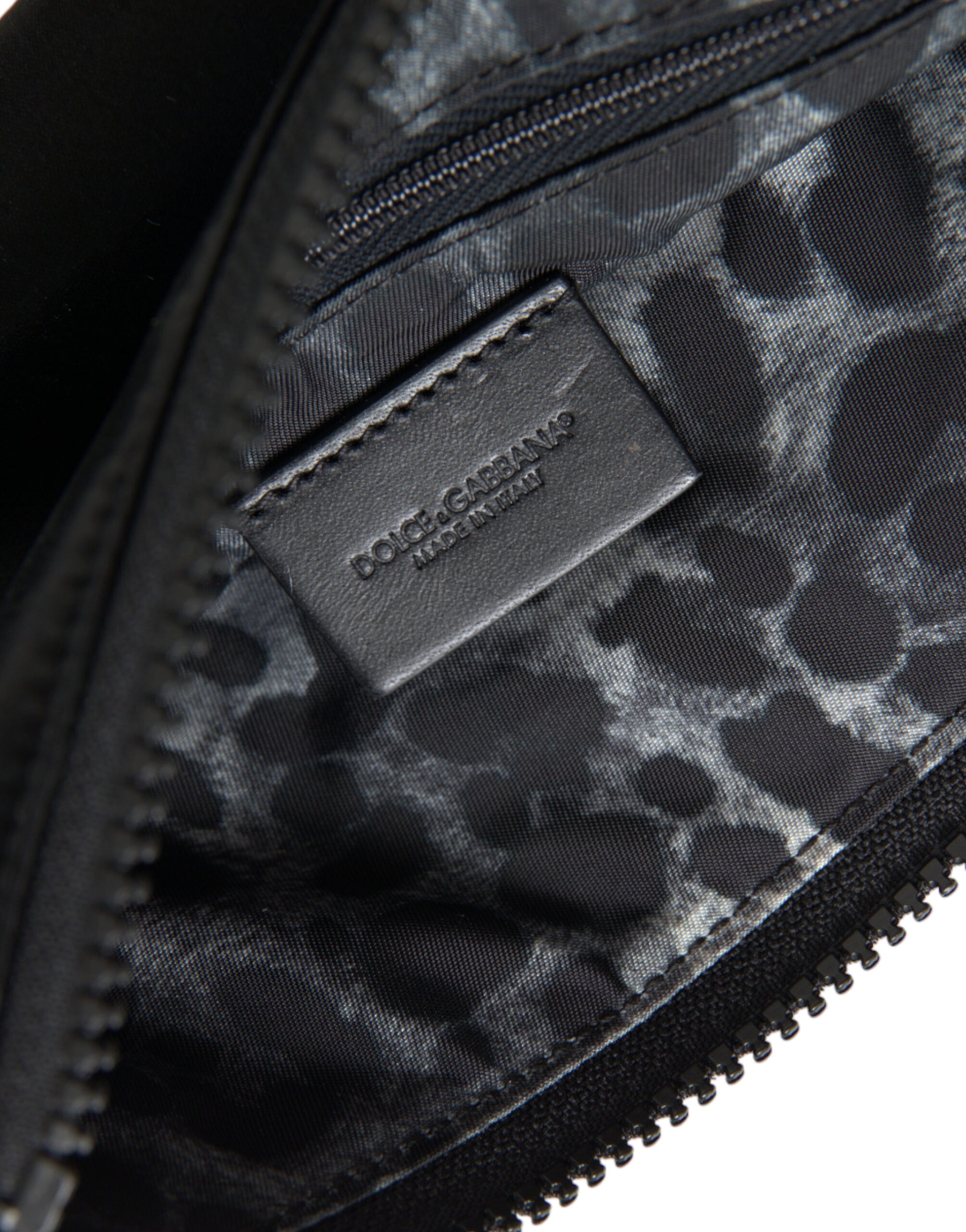 Dolce & Gabbana Elegant Black Nylon & Leather Pouch - ACCEXO