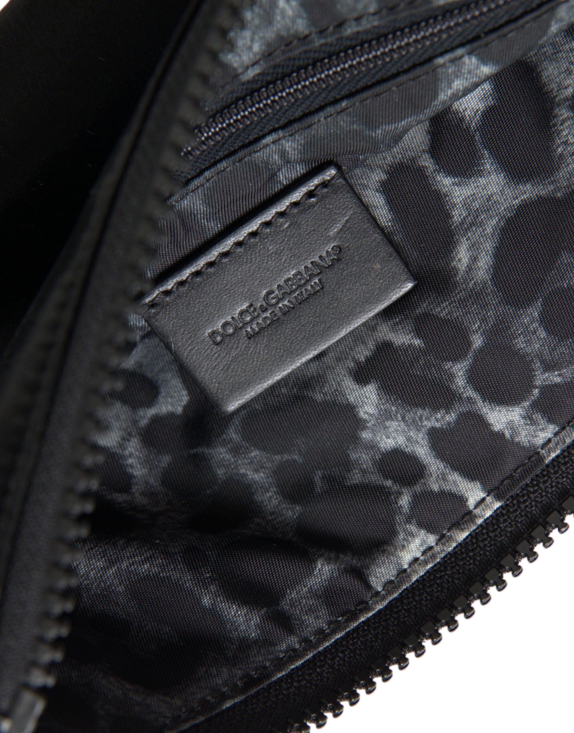 Dolce & Gabbana Elegant Black Nylon & Leather Pouch - ACCEXO