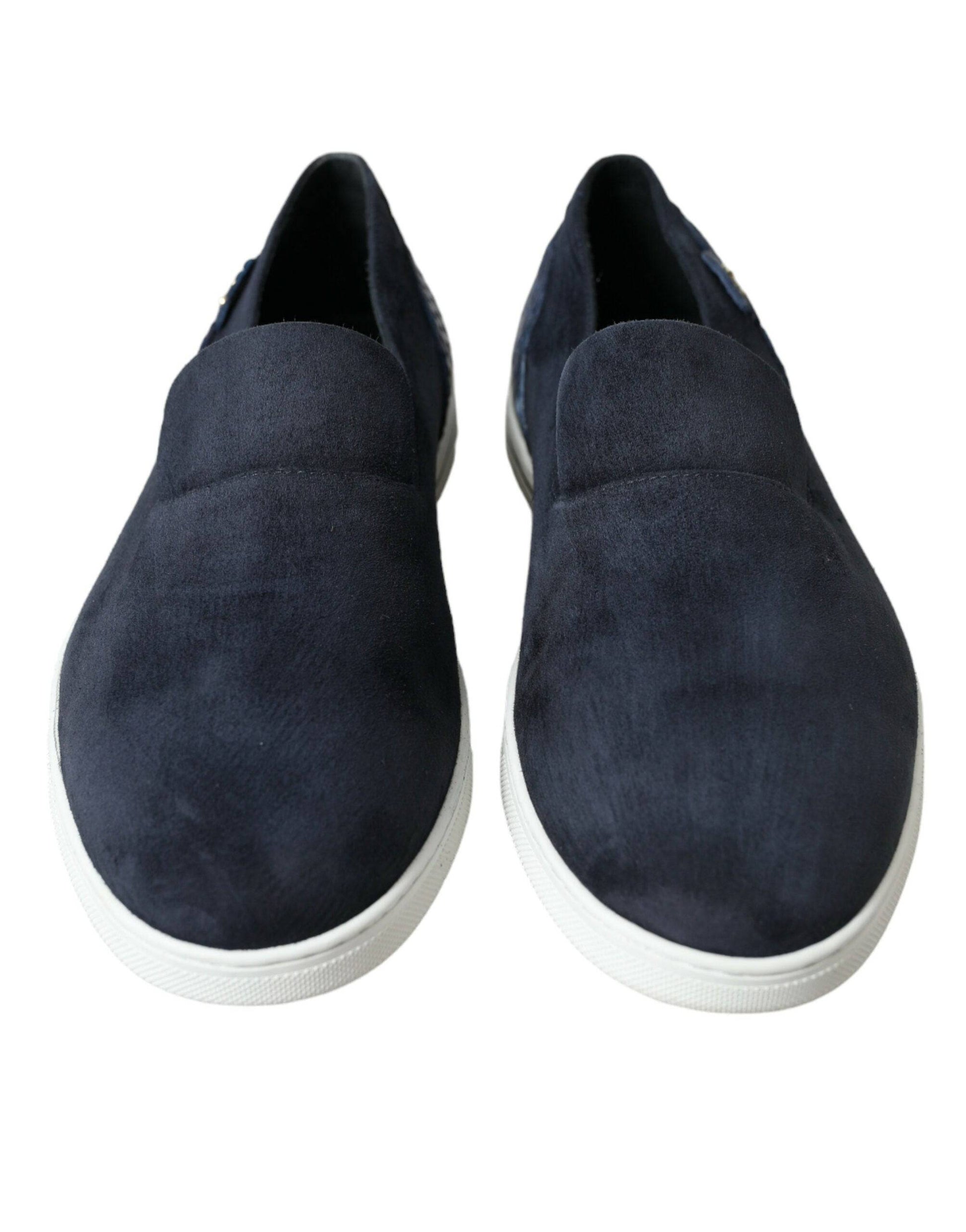 Dolce & Gabbana Elegant Blue Suede Leather Loafers - ACCEXO