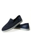 Dolce & Gabbana Elegant Blue Suede Leather Loafers