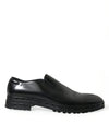 Dolce & Gabbana Elegant Black Leather Studded Loafers