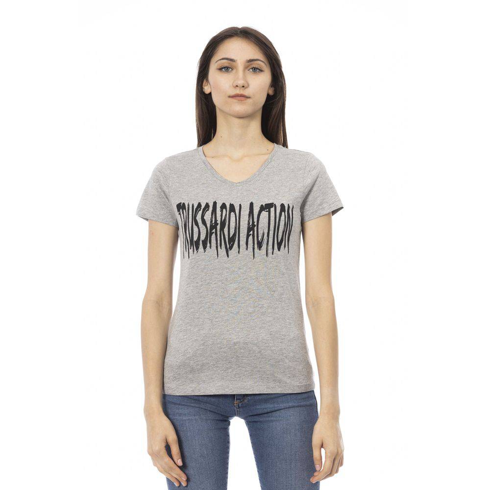 Trussardi Action Gray Cotton Women Top - ACCEXO