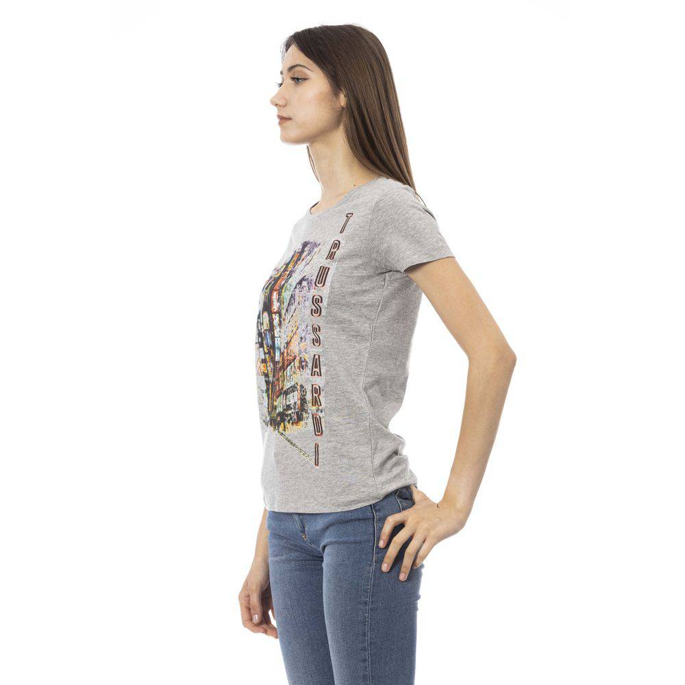 Trussardi Action Gray Cotton Women Top - ACCEXO
