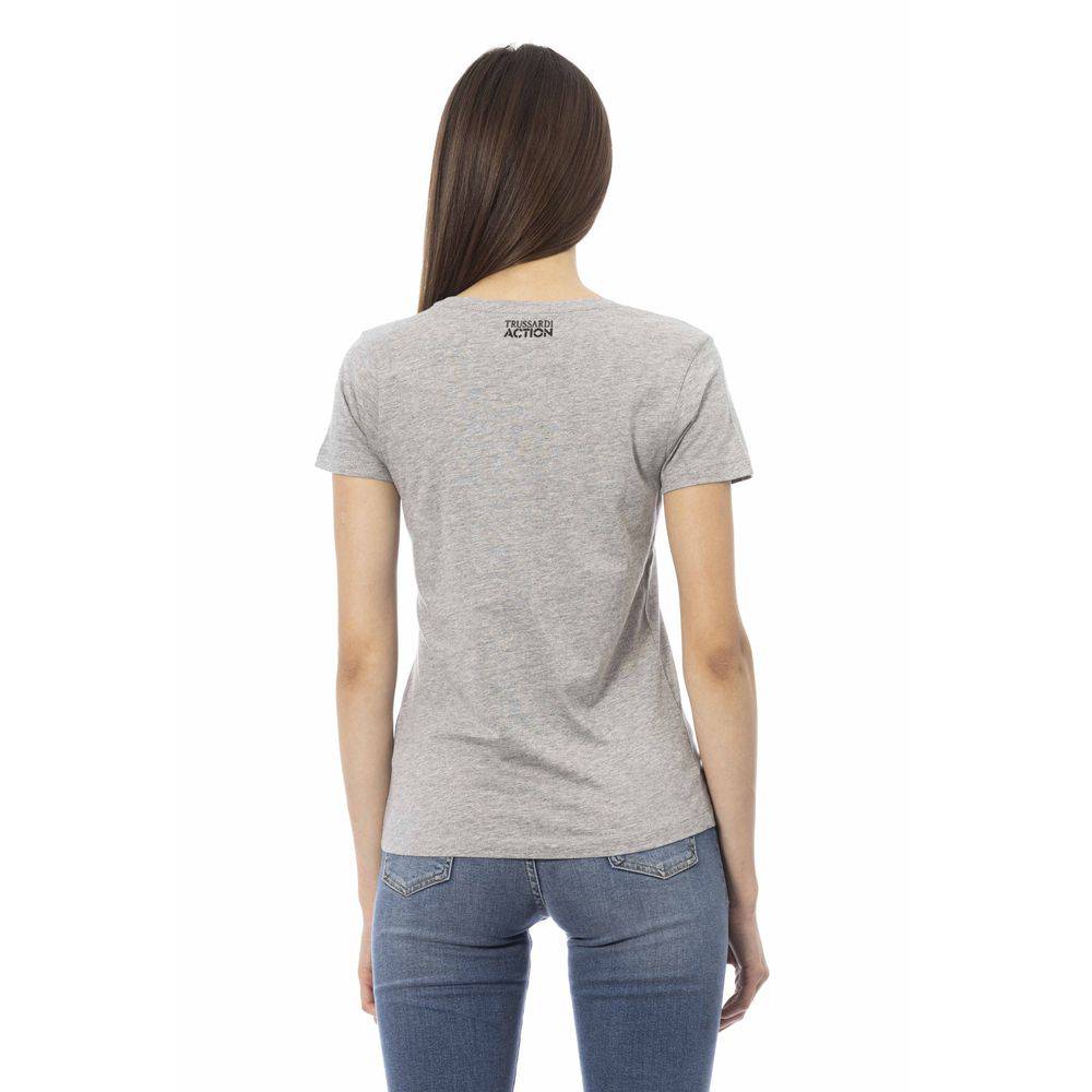 Trussardi Action Gray Cotton Women Top - ACCEXO