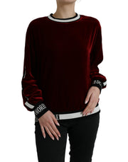 Dolce & Gabbana Elegant Burgundy Silk-Blend Sweater - ACCEXO