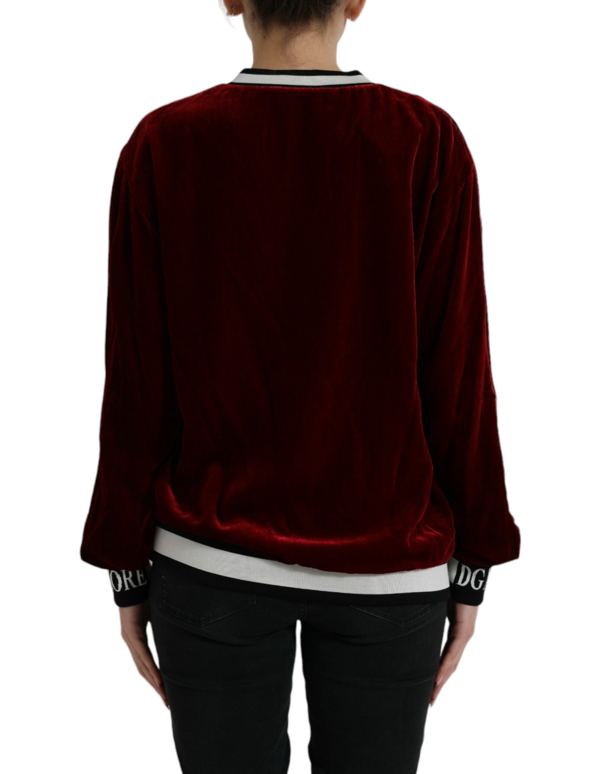 Dolce & Gabbana Elegant Burgundy Silk-Blend Sweater - ACCEXO