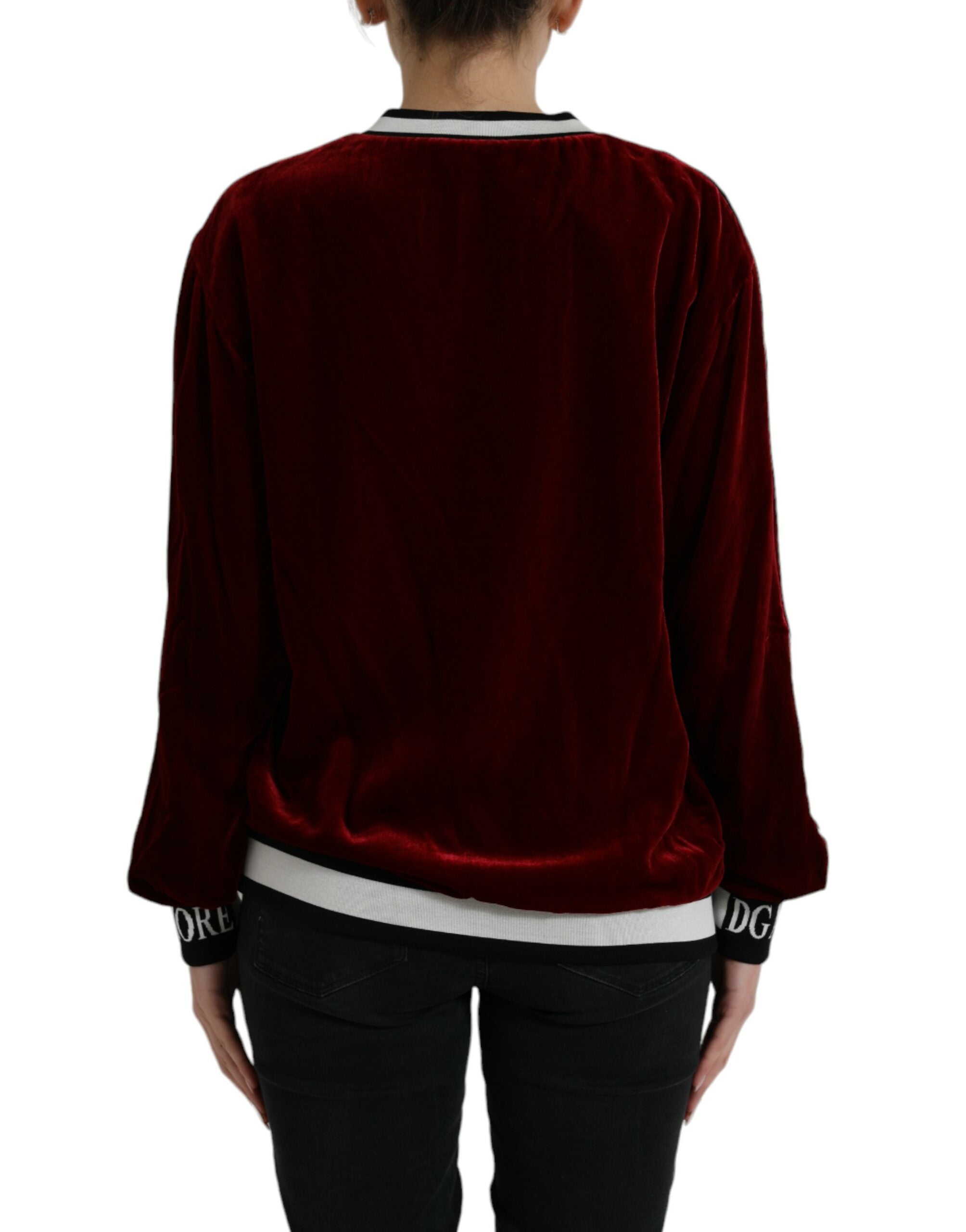 Dolce & Gabbana Elegant Burgundy Silk-Blend Sweater - ACCEXO