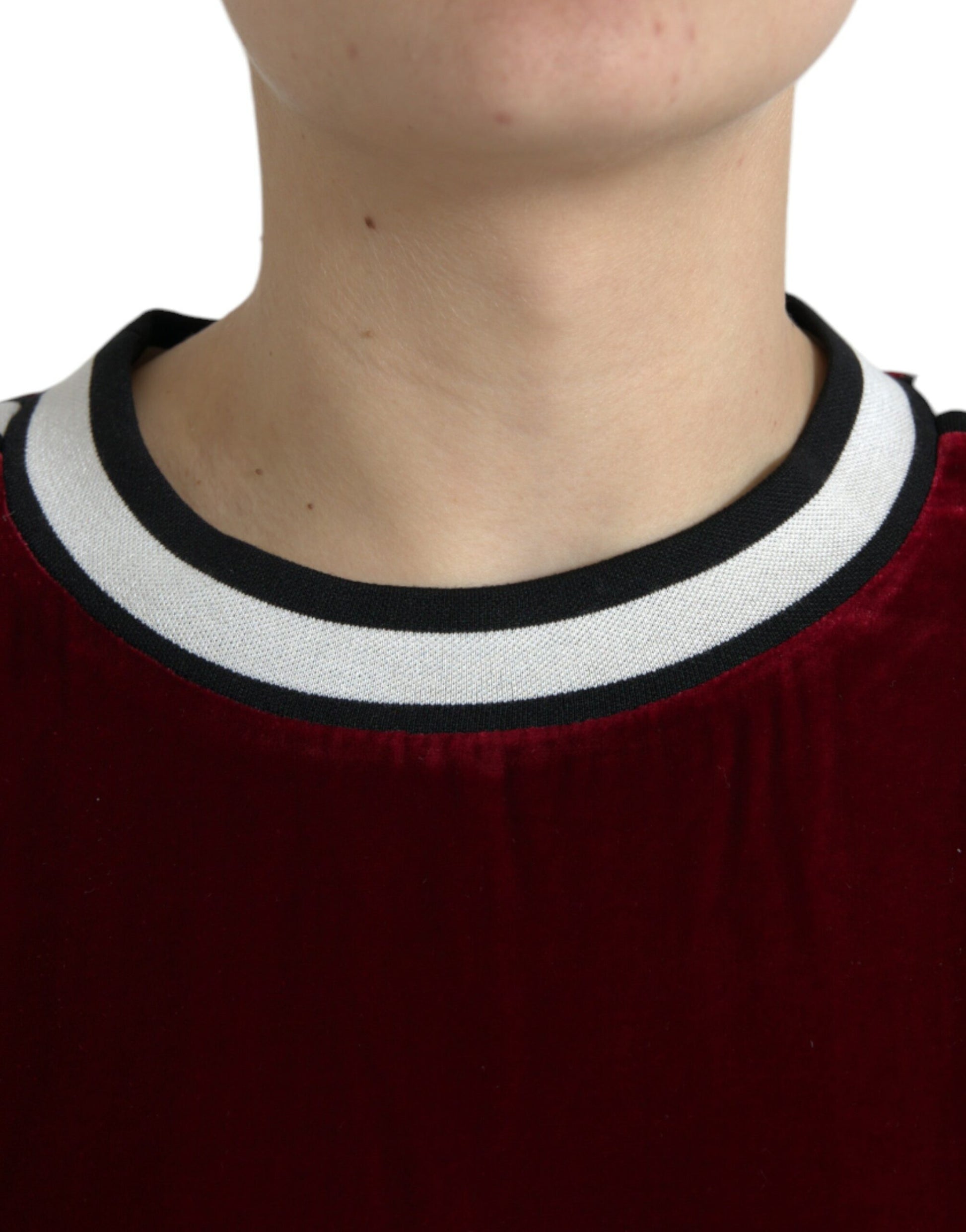 Dolce & Gabbana Elegant Burgundy Silk-Blend Sweater - ACCEXO
