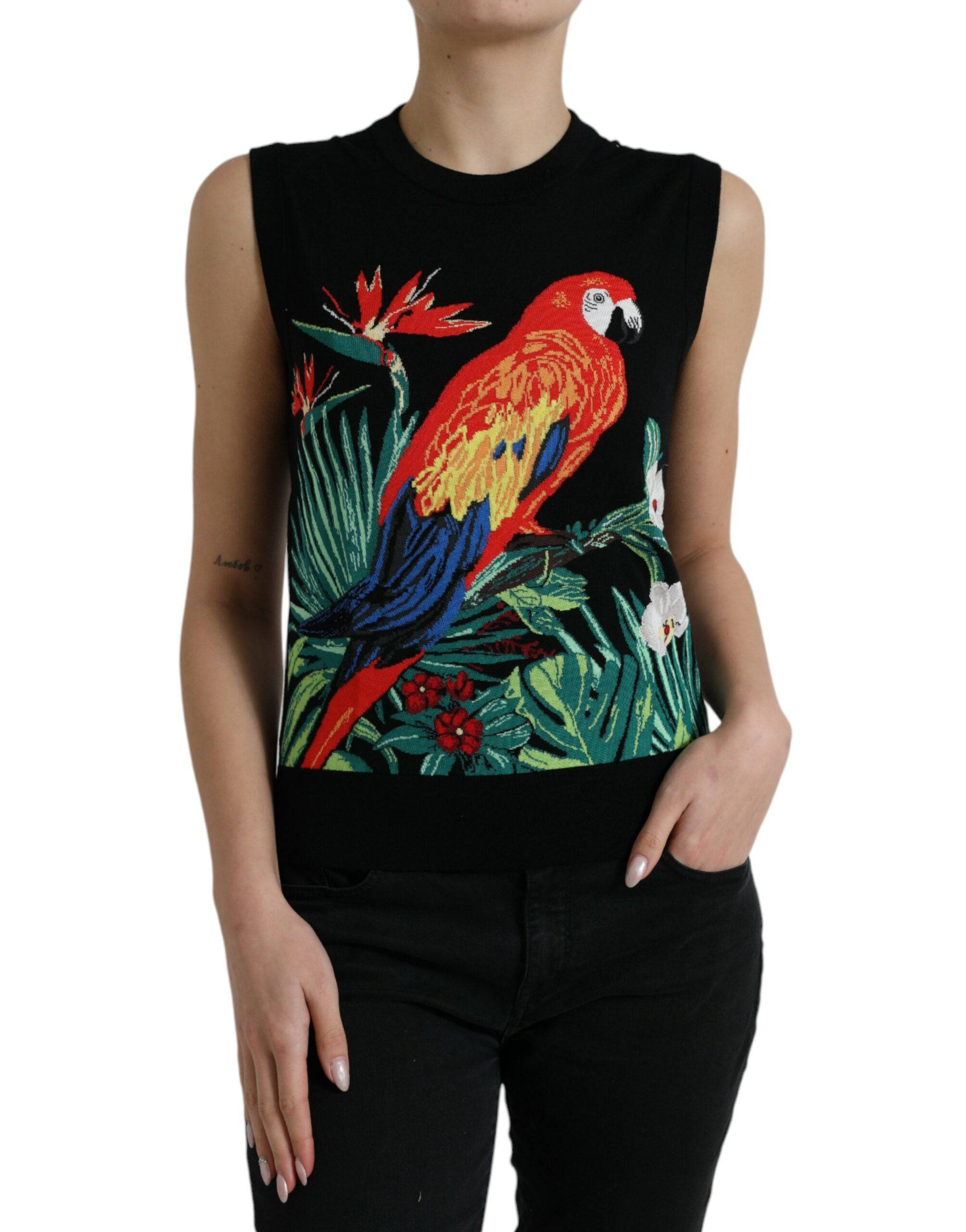 Dolce & Gabbana Elegant Jungle Print Crew Neck Tank Top - ACCEXO