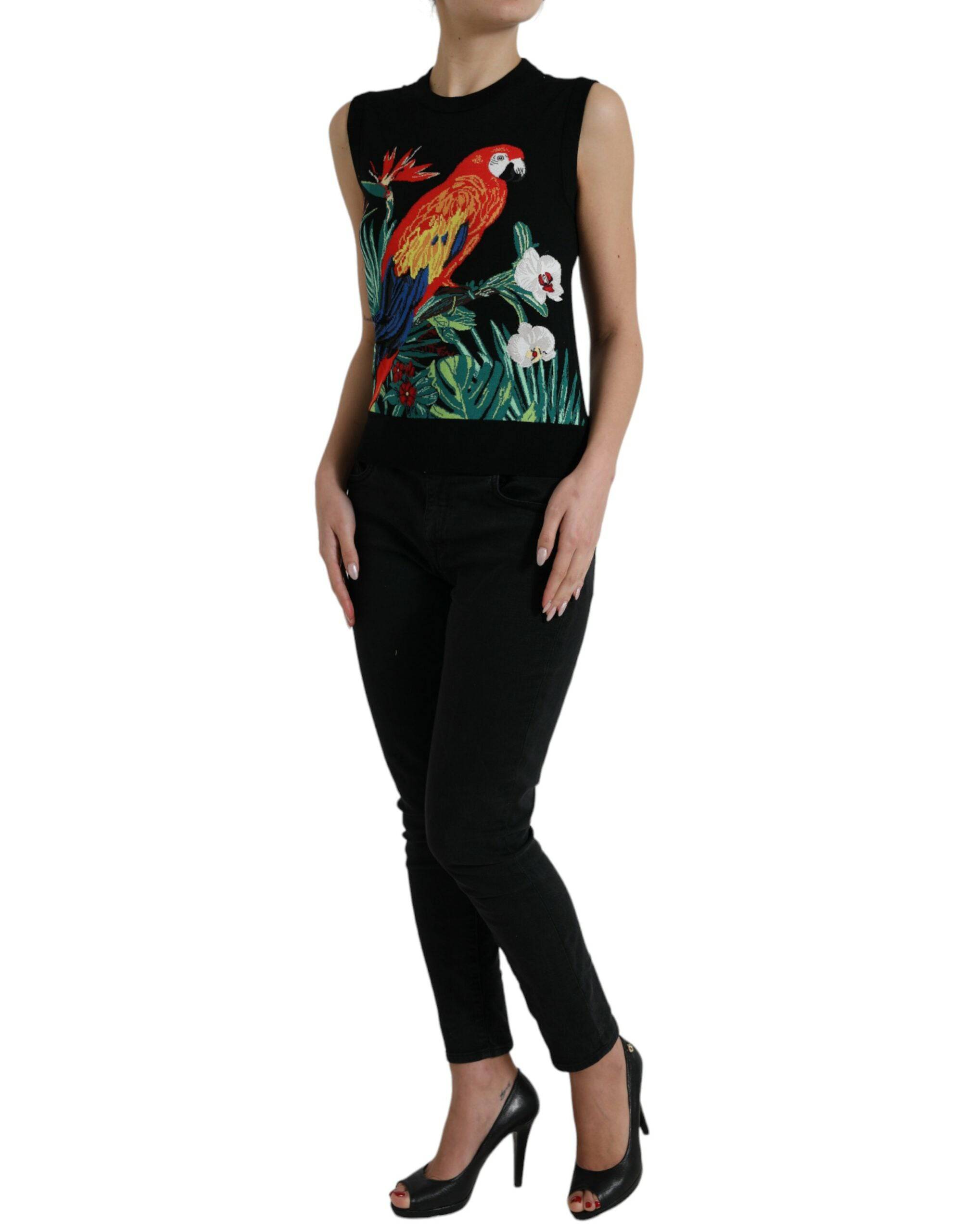 Dolce & Gabbana Elegant Jungle Print Crew Neck Tank Top - ACCEXO