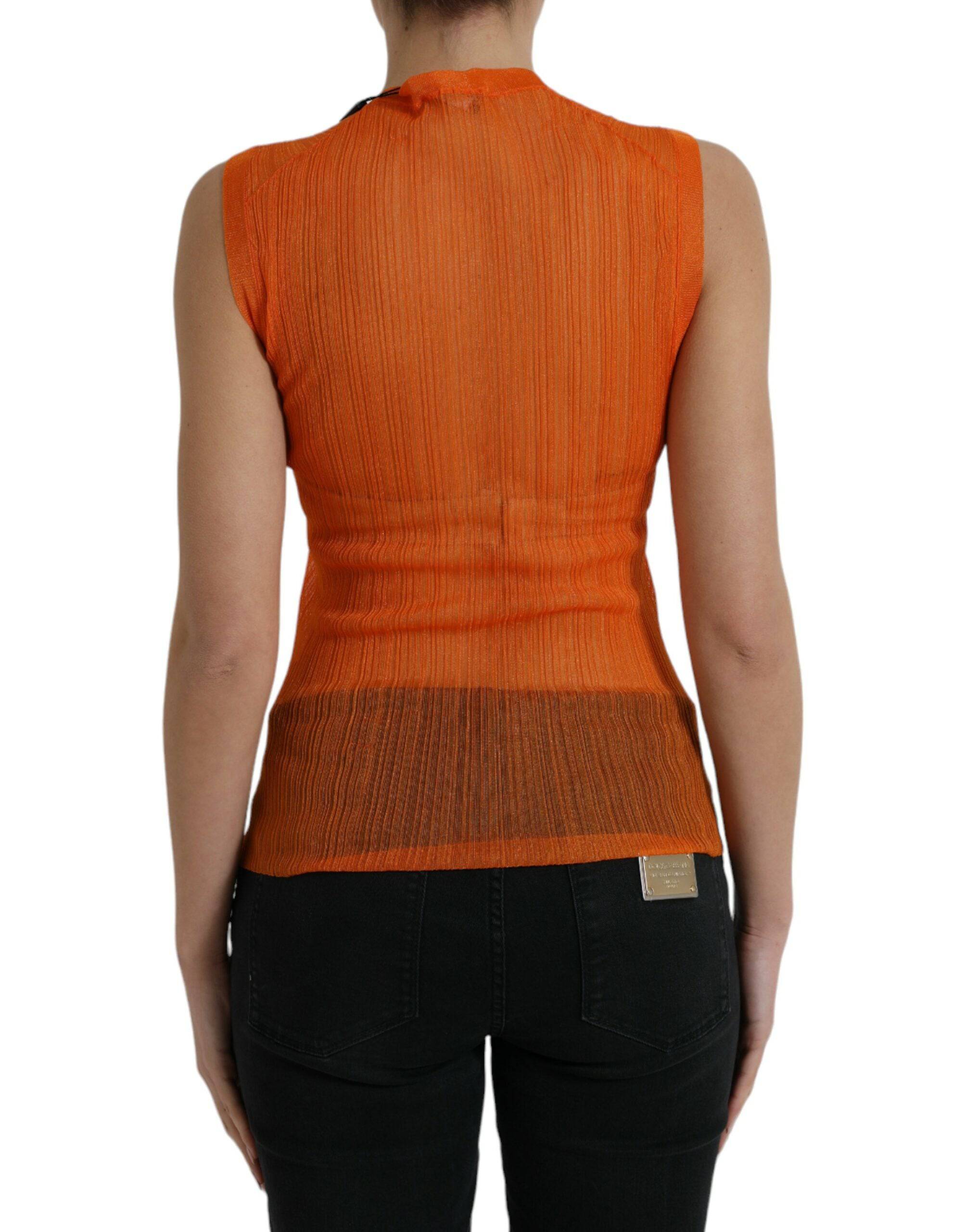 Dolce & Gabbana Chic Orange Crew Neck Tank Top - ACCEXO