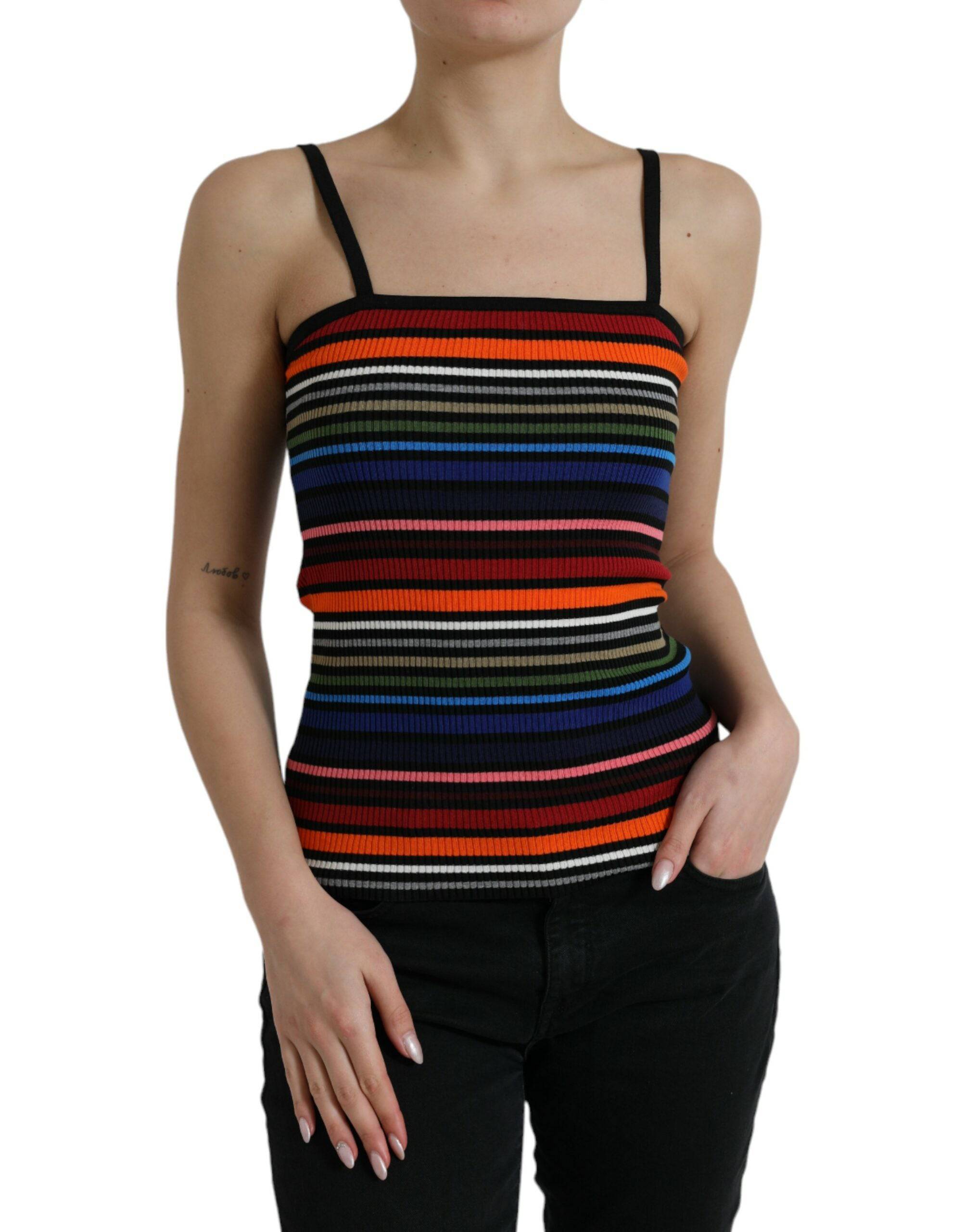 Dolce & Gabbana Chic Striped Spaghetti Strap Tank Top - ACCEXO