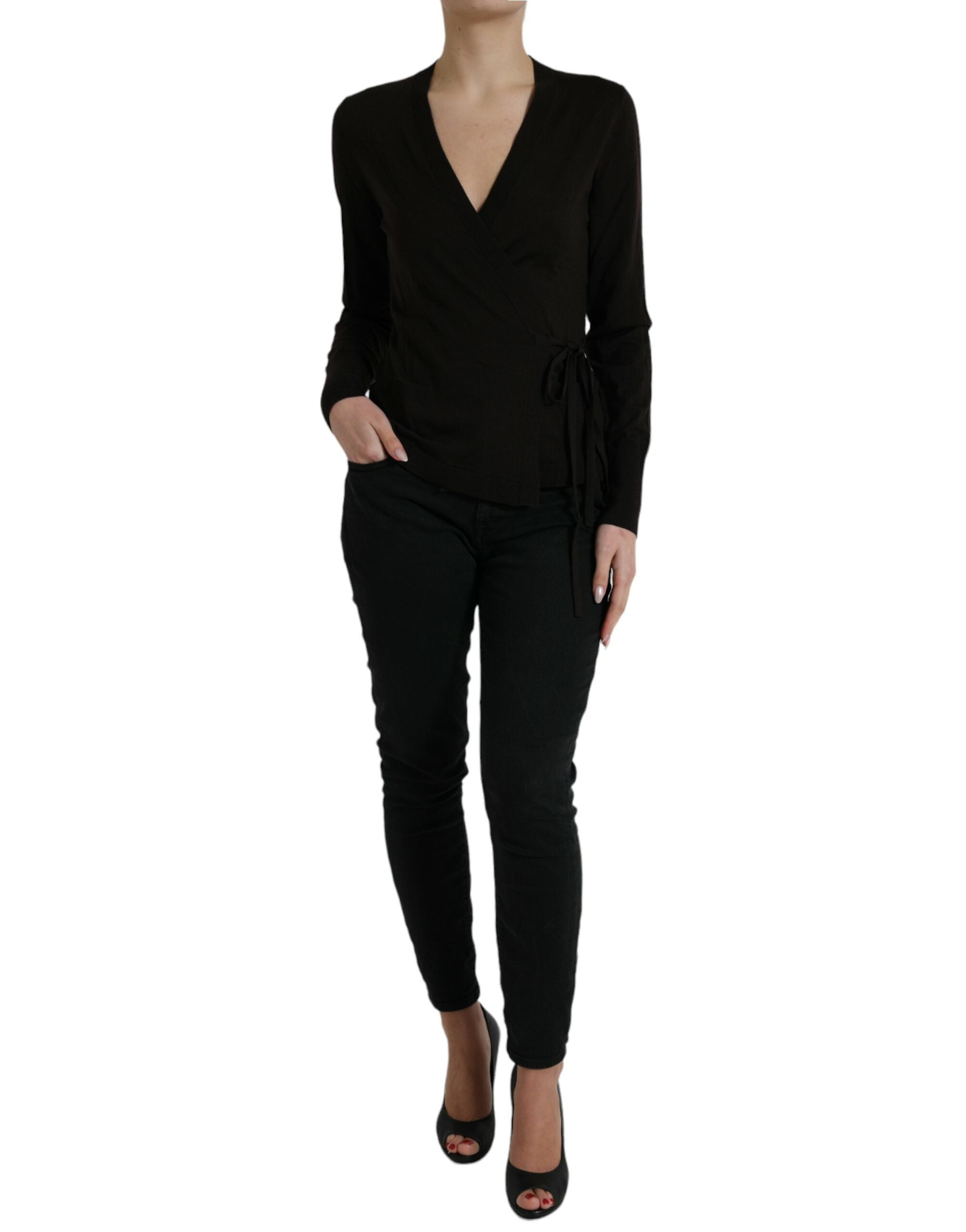 Dolce & Gabbana Elegant Black Virgin Wool Cardigan - ACCEXO