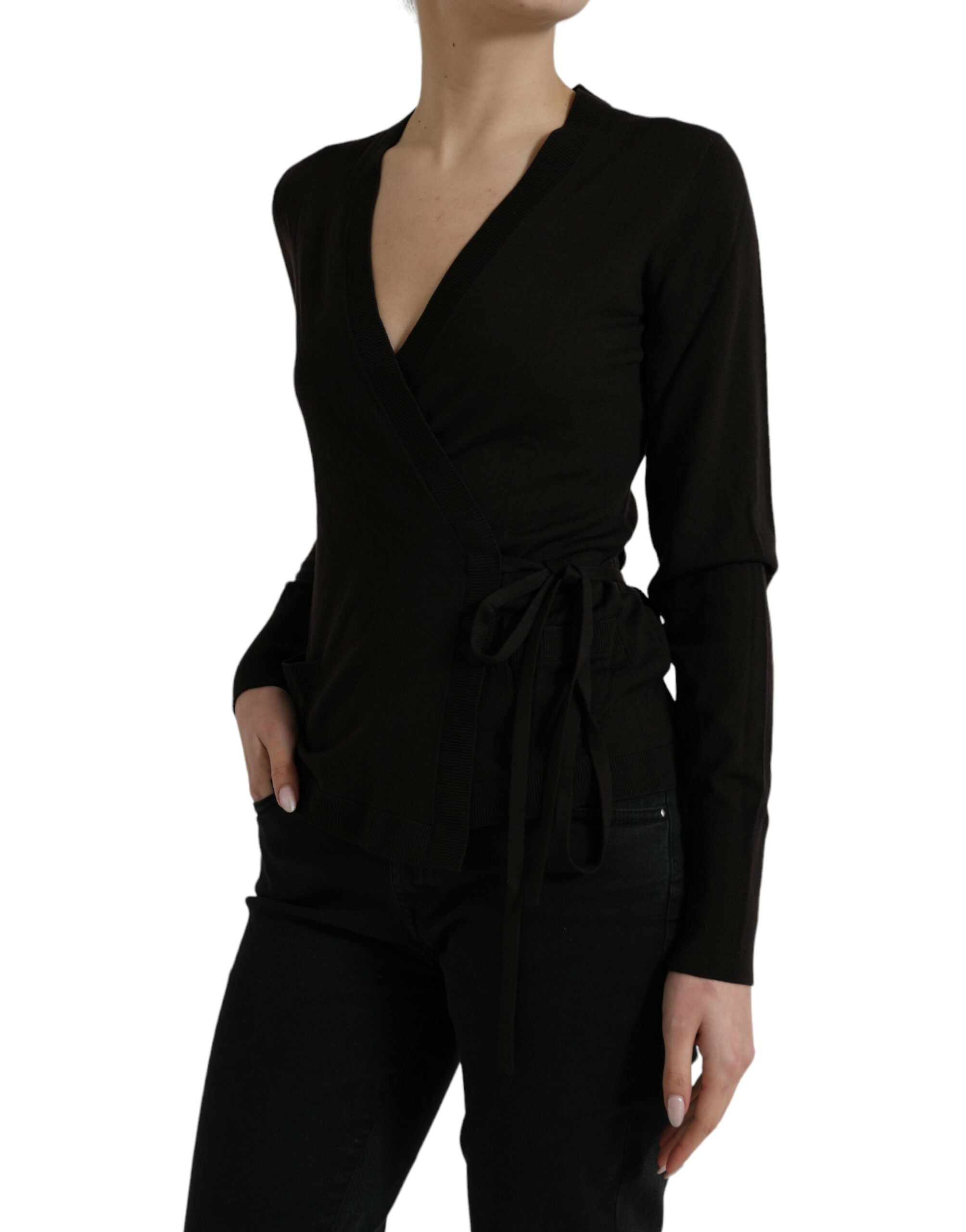Dolce & Gabbana Elegant Black Virgin Wool Cardigan - ACCEXO