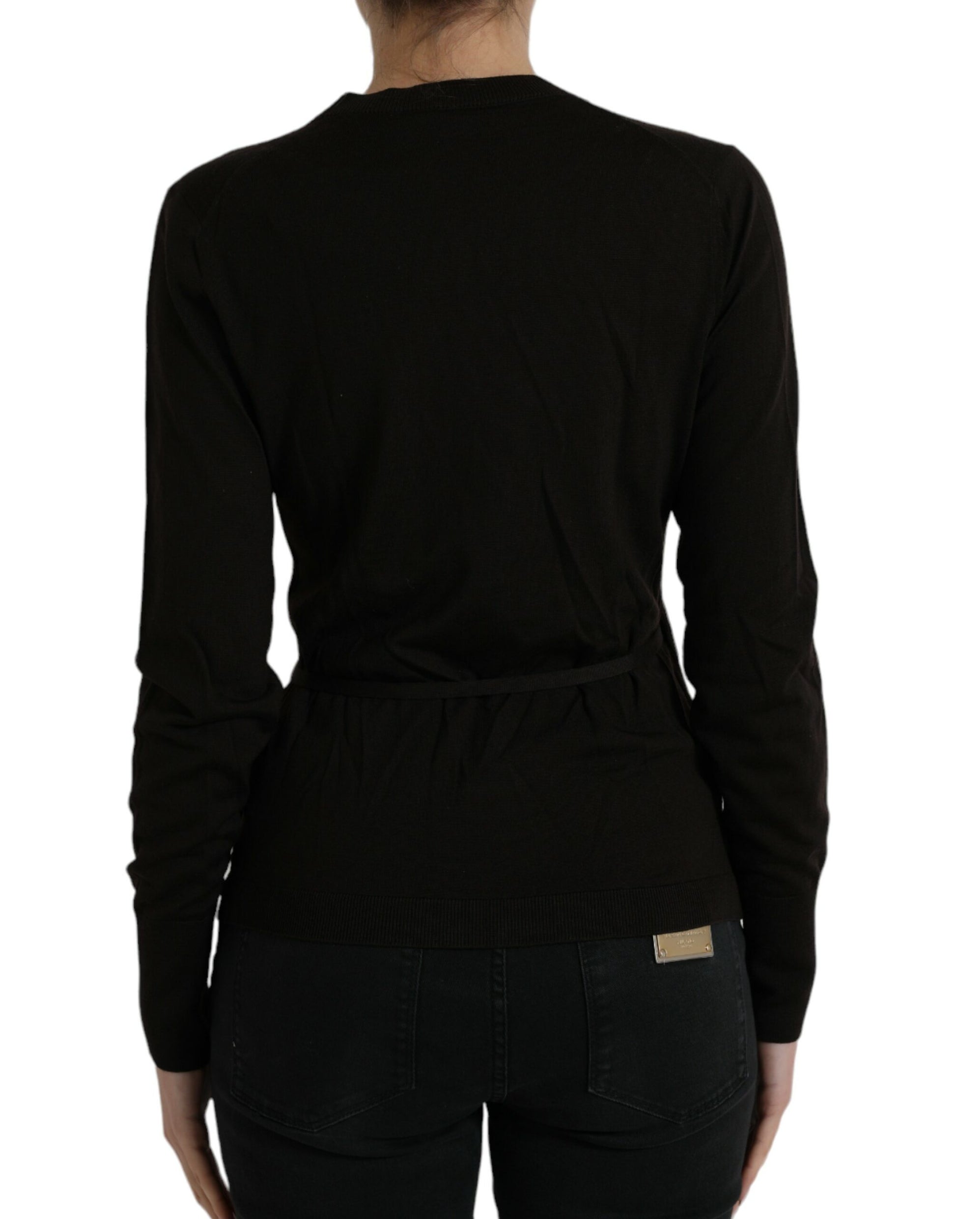 Dolce & Gabbana Elegant Black Virgin Wool Cardigan - ACCEXO