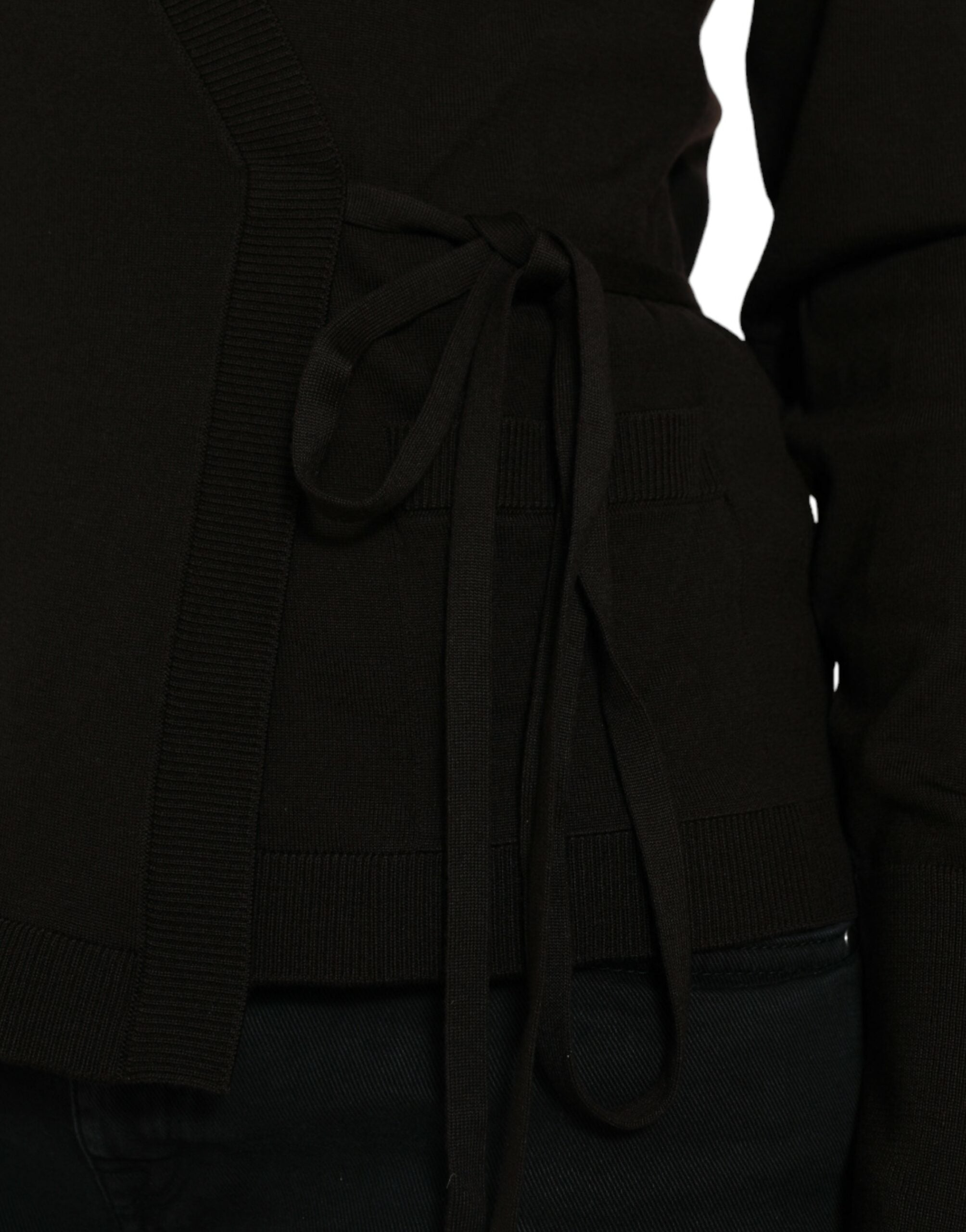 Dolce & Gabbana Elegant Black Virgin Wool Cardigan - ACCEXO