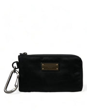 Dolce & Gabbana Elite Black Nylon & Leather Pouch with Logo Detail - ACCEXO