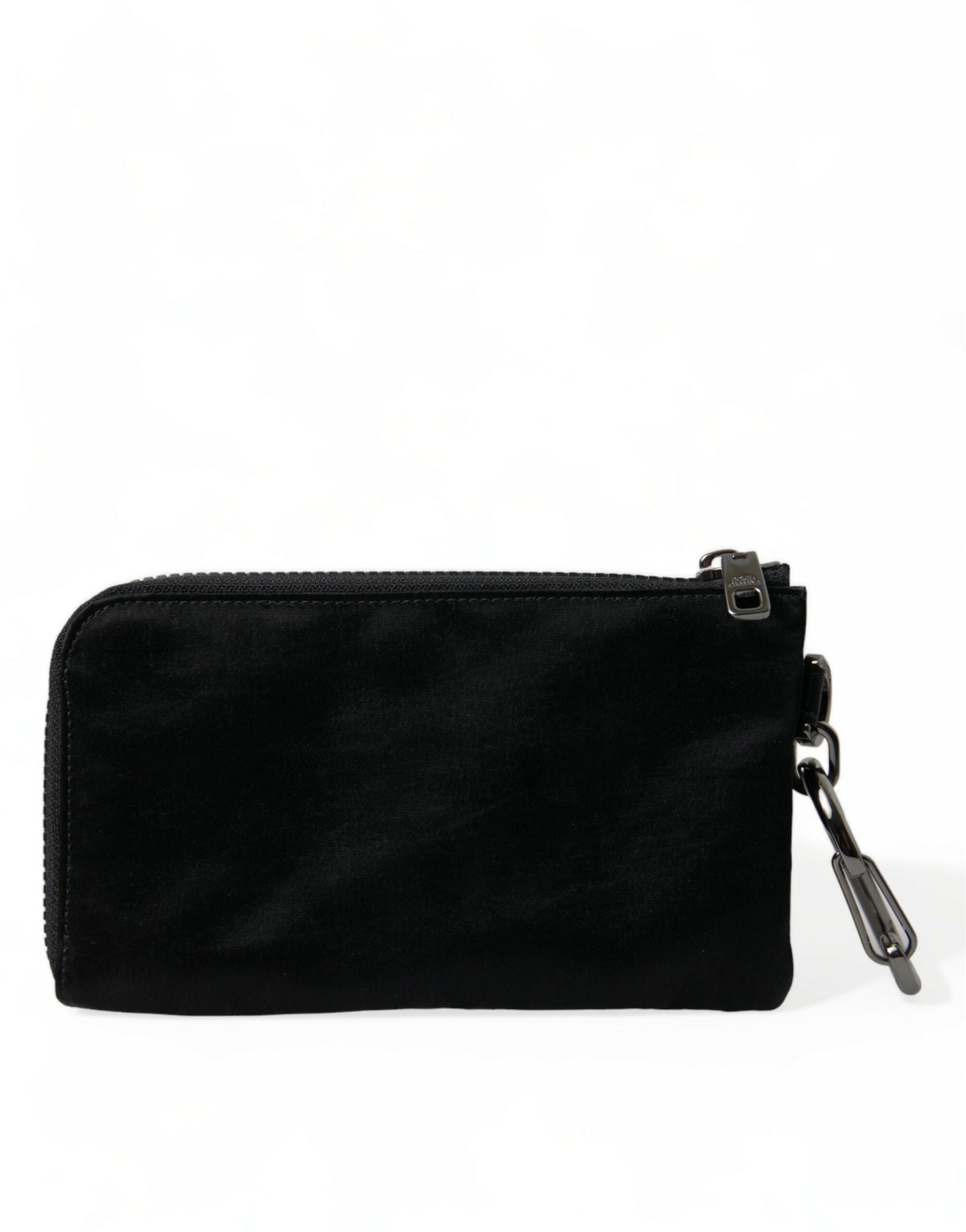 Dolce & Gabbana Elite Black Nylon & Leather Pouch with Logo Detail - ACCEXO
