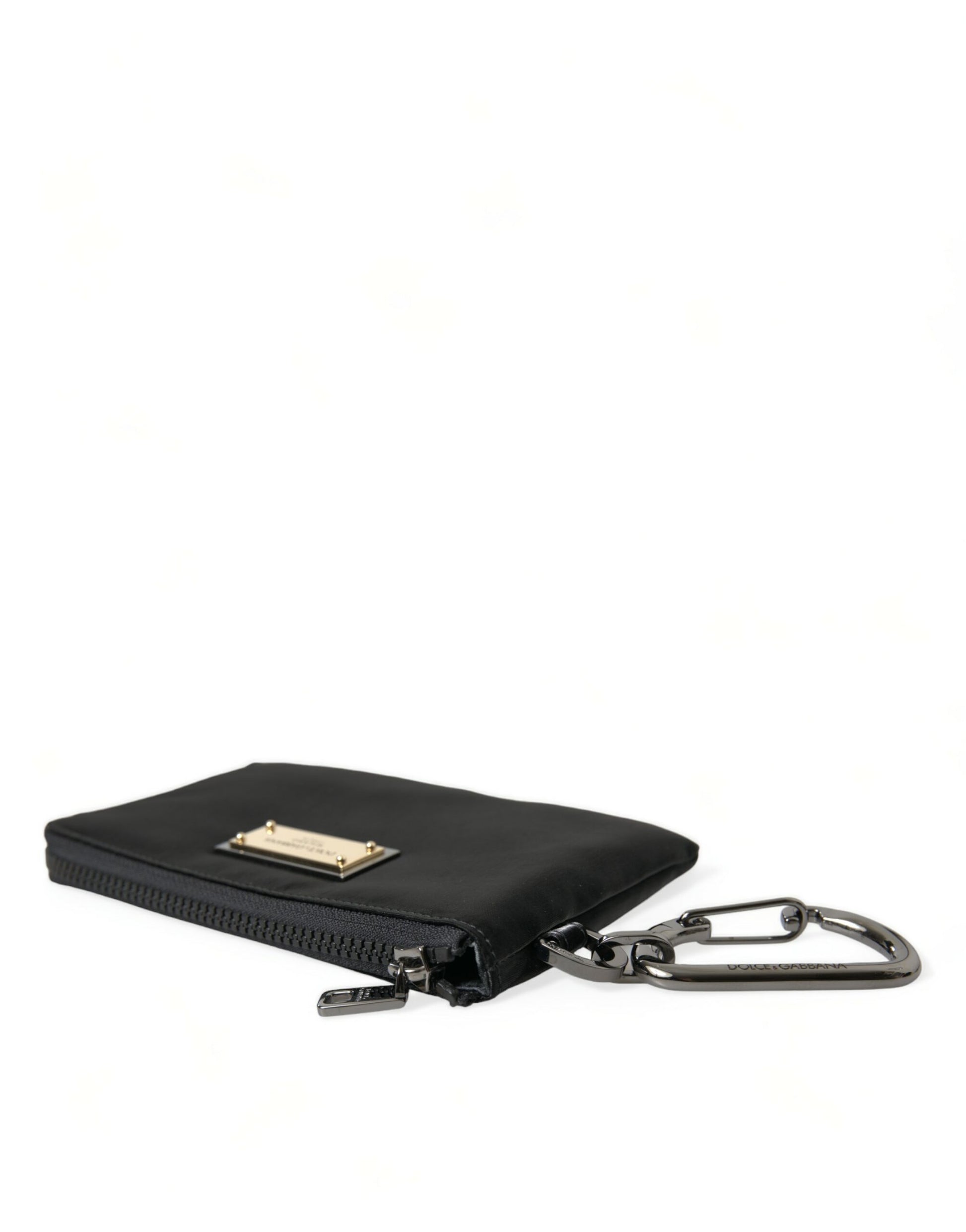 Dolce & Gabbana Elite Black Nylon & Leather Pouch with Logo Detail - ACCEXO