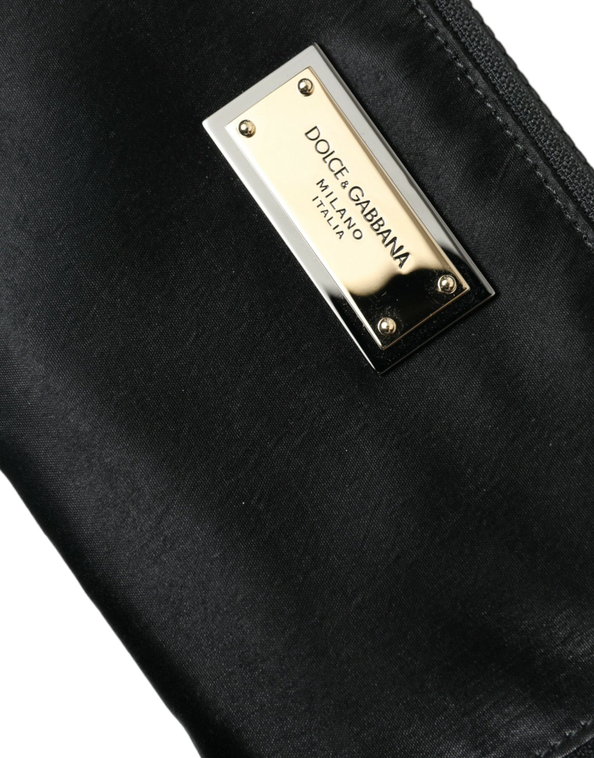 Dolce & Gabbana Elite Black Nylon & Leather Pouch with Logo Detail - ACCEXO