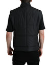 Dolce & Gabbana Sleek Black High-Neck Vest Jacket