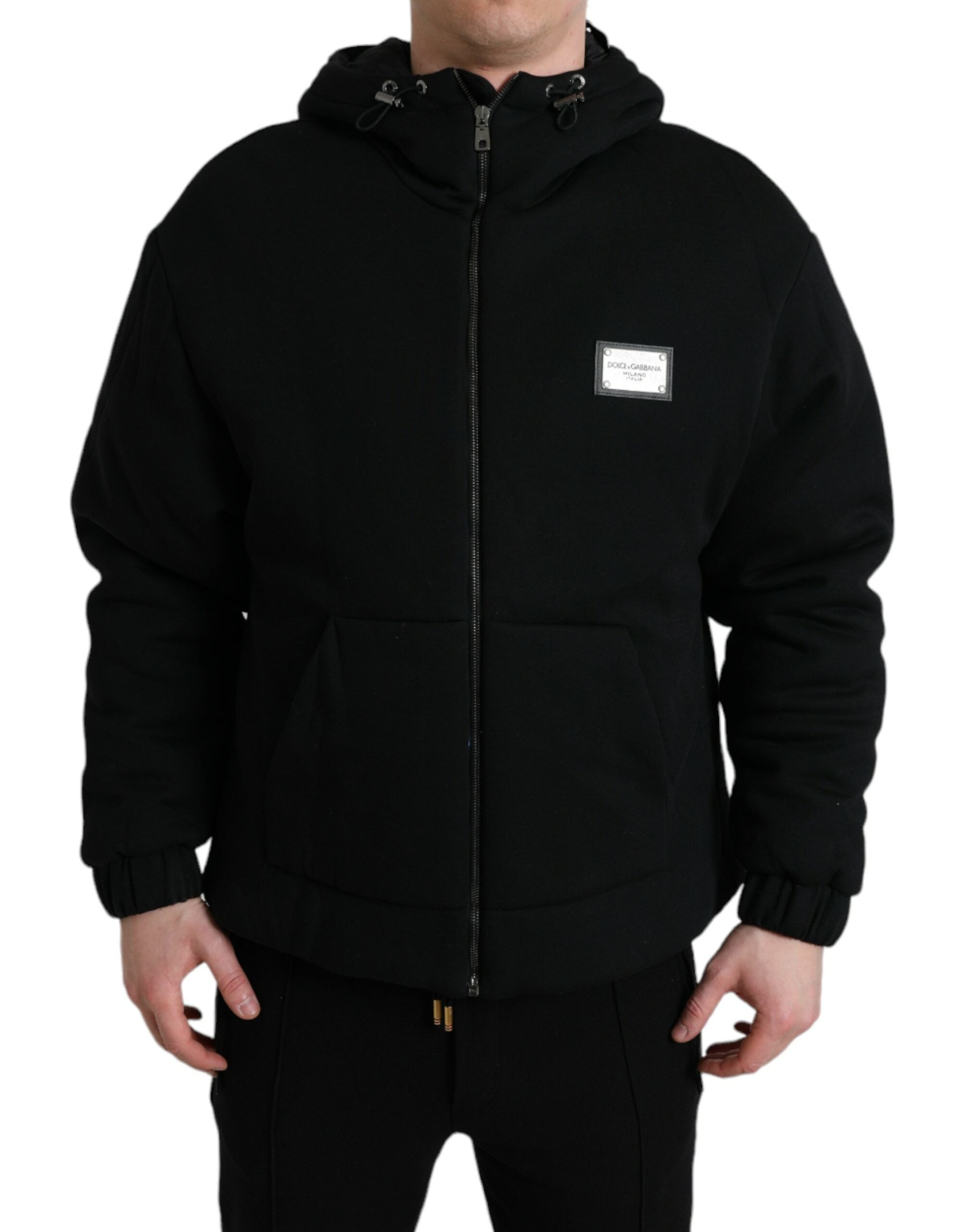 Dolce & Gabbana Elegant Black Bomber Jacket with Hood - ACCEXO