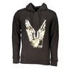 Cavalli Class Sleek Black Hooded Sweater with Logo