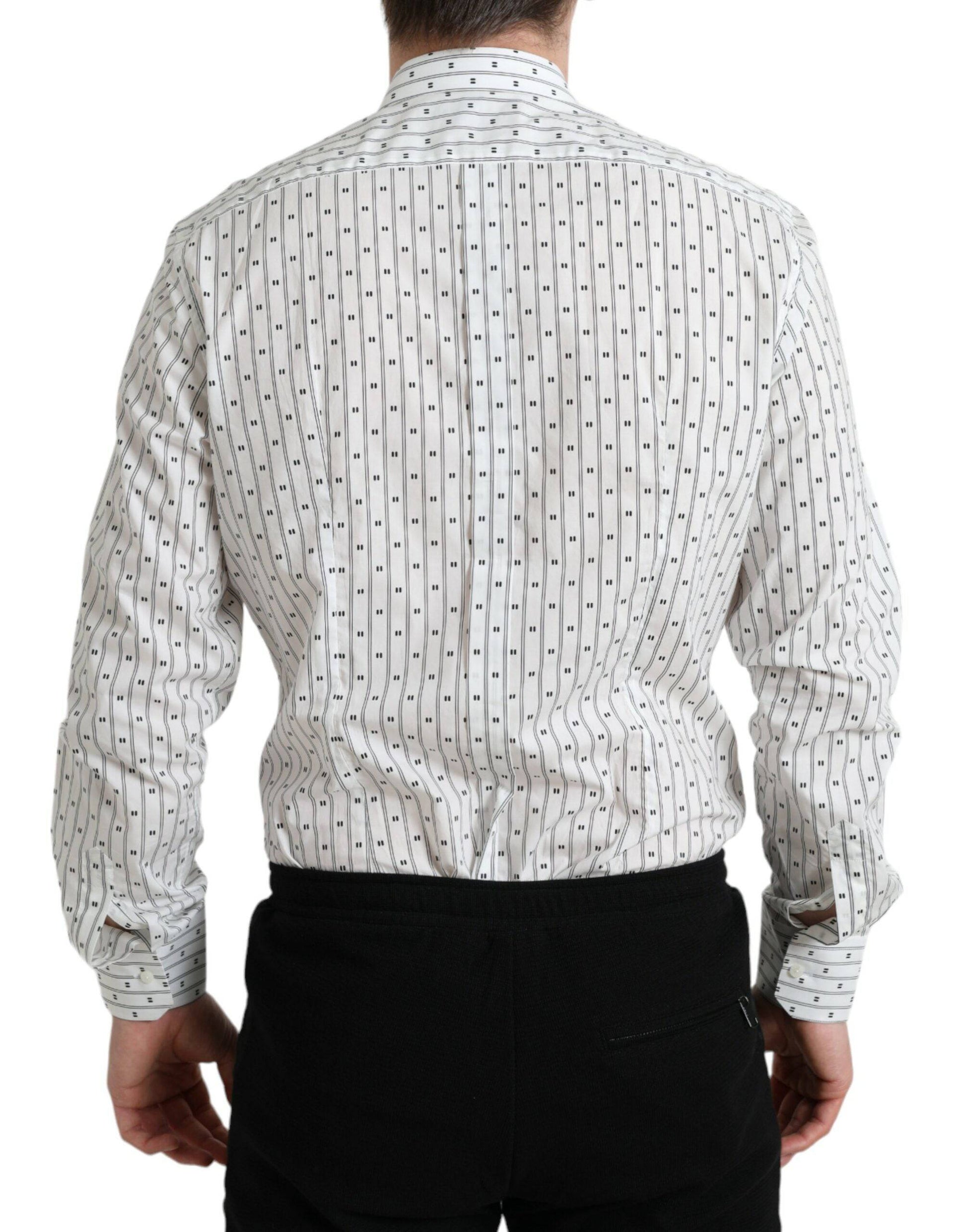 Dolce & Gabbana Elegant White Cotton Slim Fit Dress Shirt - ACCEXO