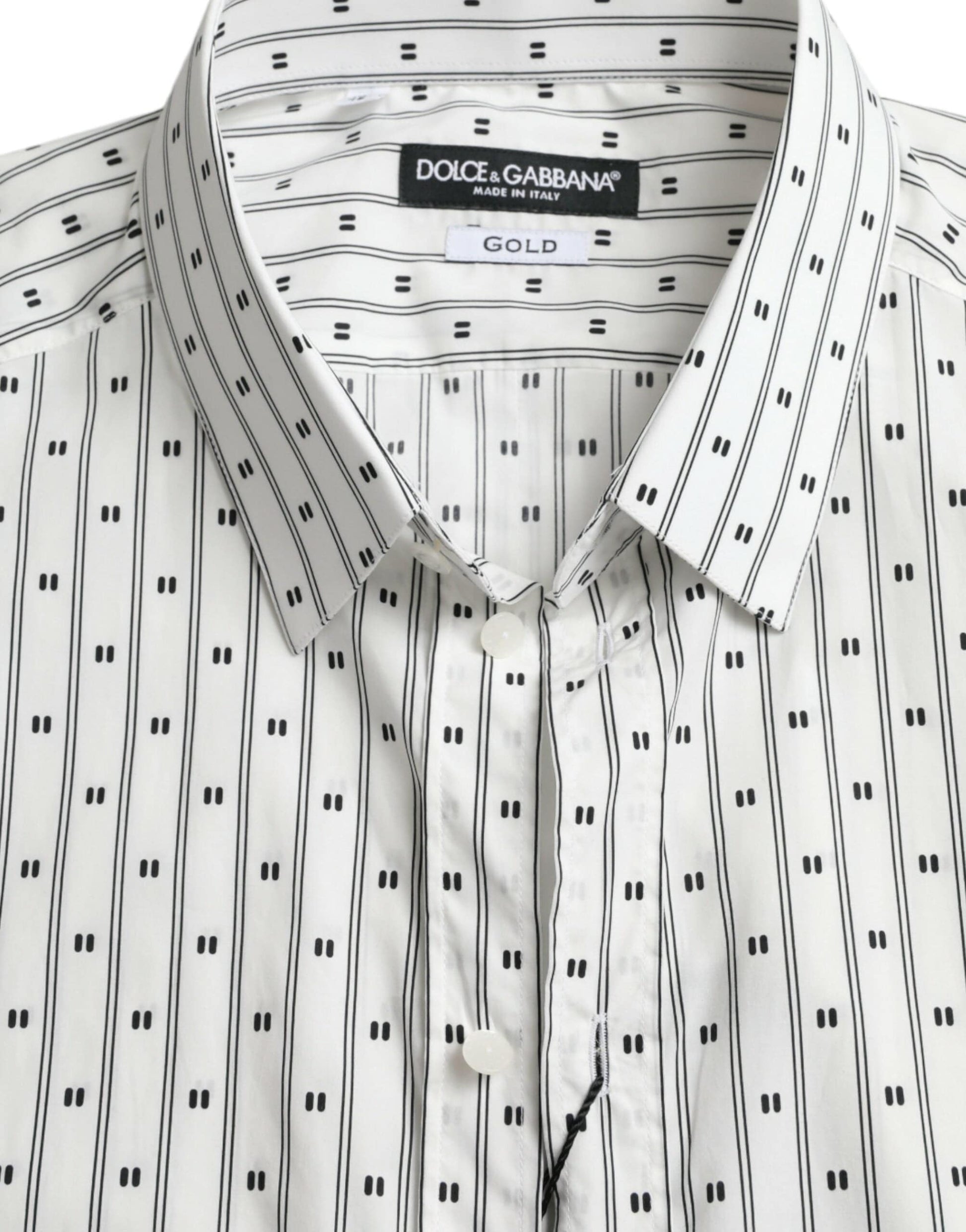 Dolce & Gabbana Elegant White Cotton Slim Fit Dress Shirt - ACCEXO