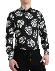 Dolce & Gabbana Elegant Leaf Print Slim Fit Dress Shirt - ACCEXO