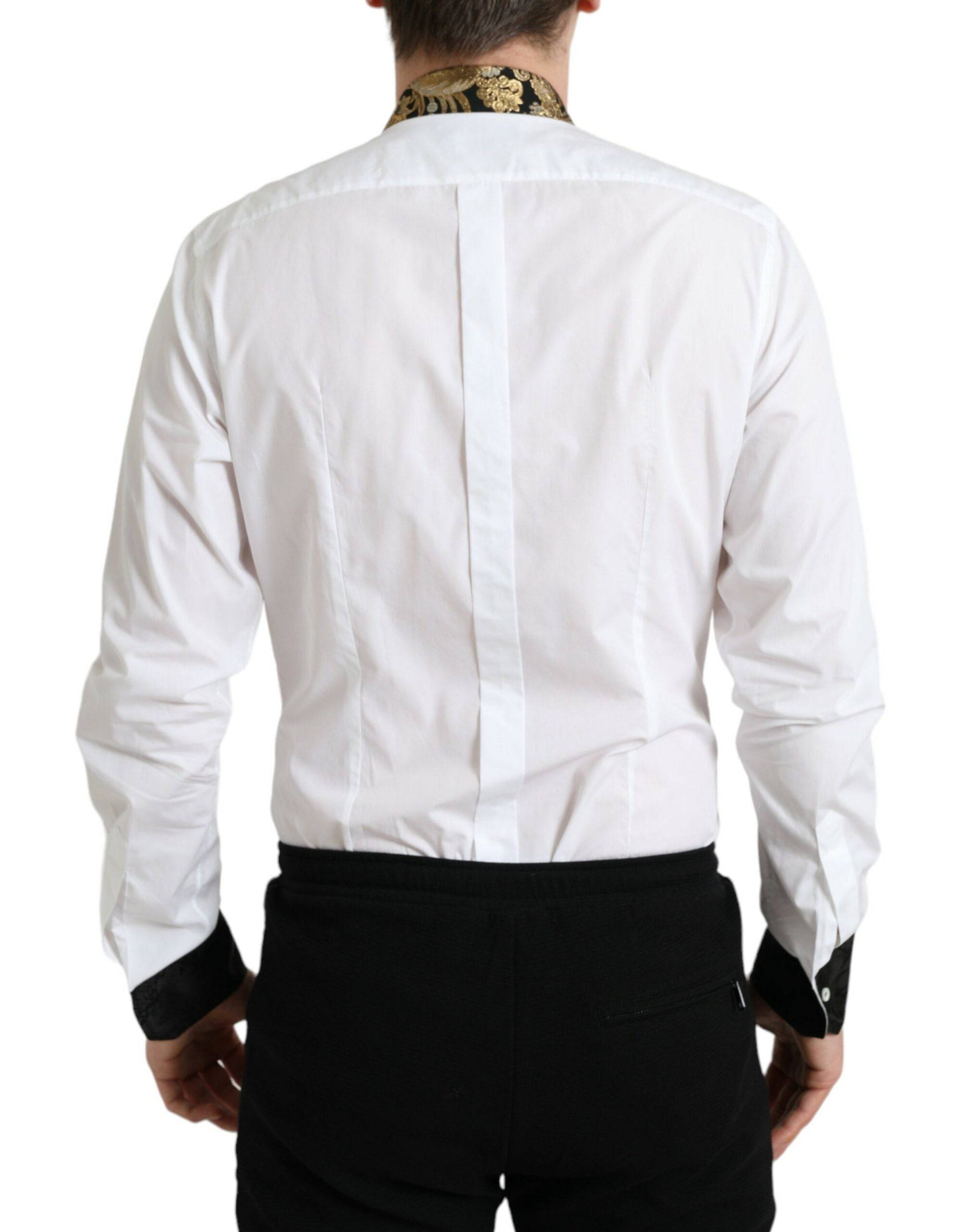 Dolce & Gabbana Elegant Gold Detail Dress Shirt - ACCEXO