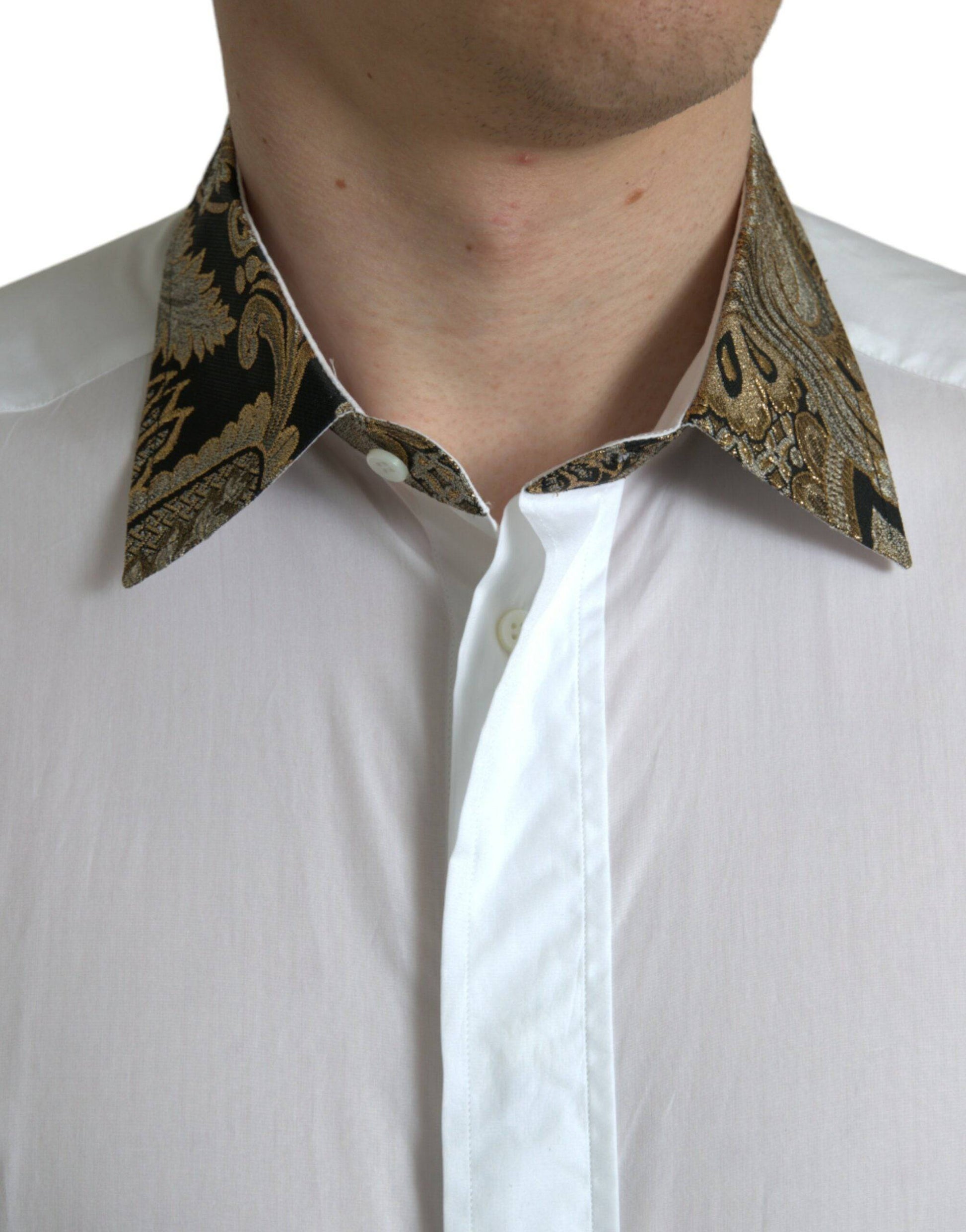 Dolce & Gabbana Elegant Gold Detail Dress Shirt - ACCEXO
