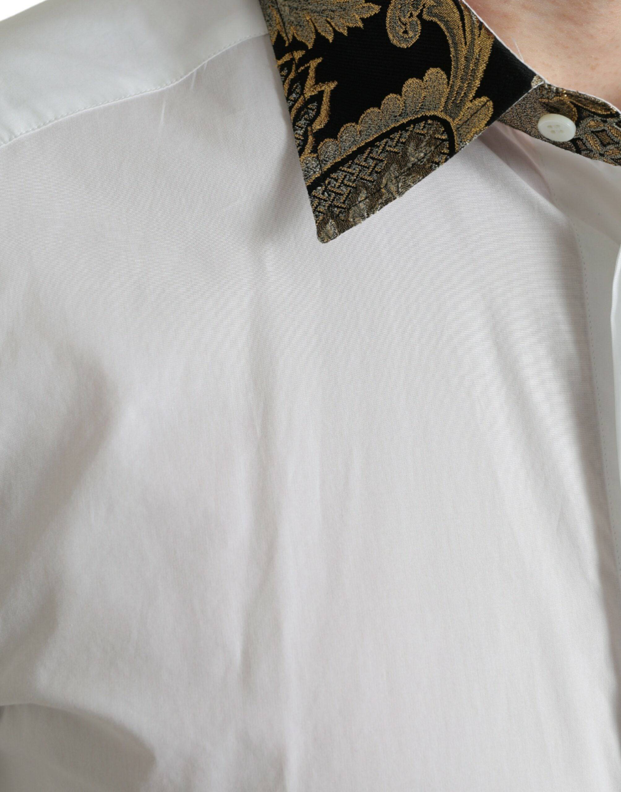 Dolce & Gabbana Elegant Gold Detail Dress Shirt - ACCEXO