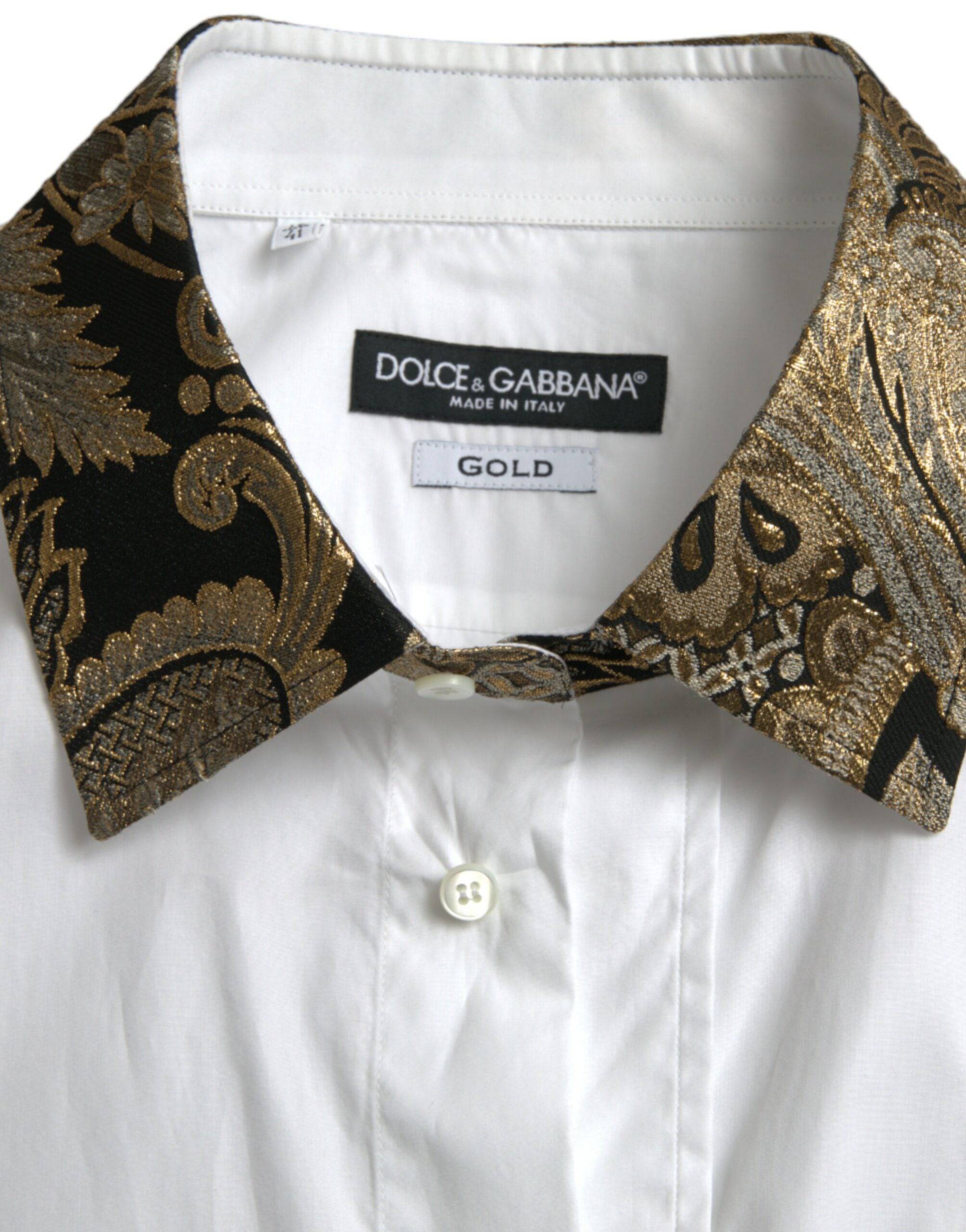 Dolce & Gabbana Elegant Gold Detail Dress Shirt - ACCEXO