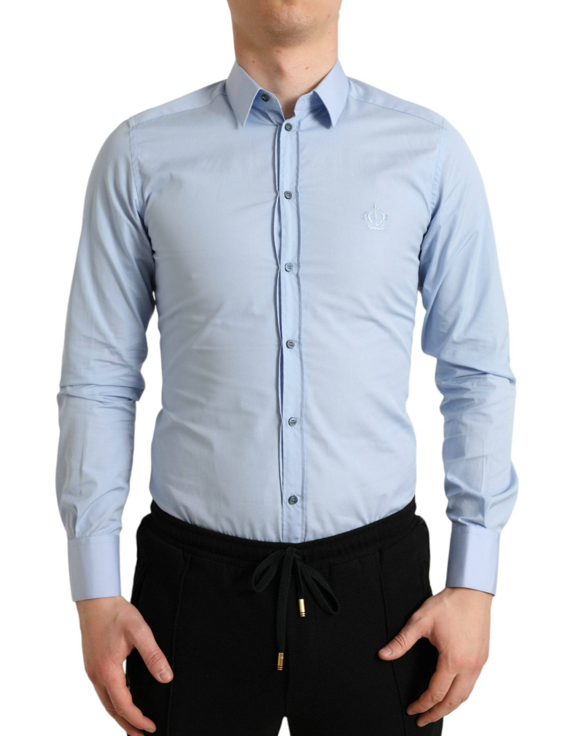 Dolce & Gabbana Elegant Slim Fit Sky Blue Dress Shirt - ACCEXO