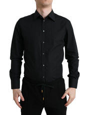 Dolce & Gabbana Sleek Black Slim Fit Italian Dress Shirt - ACCEXO