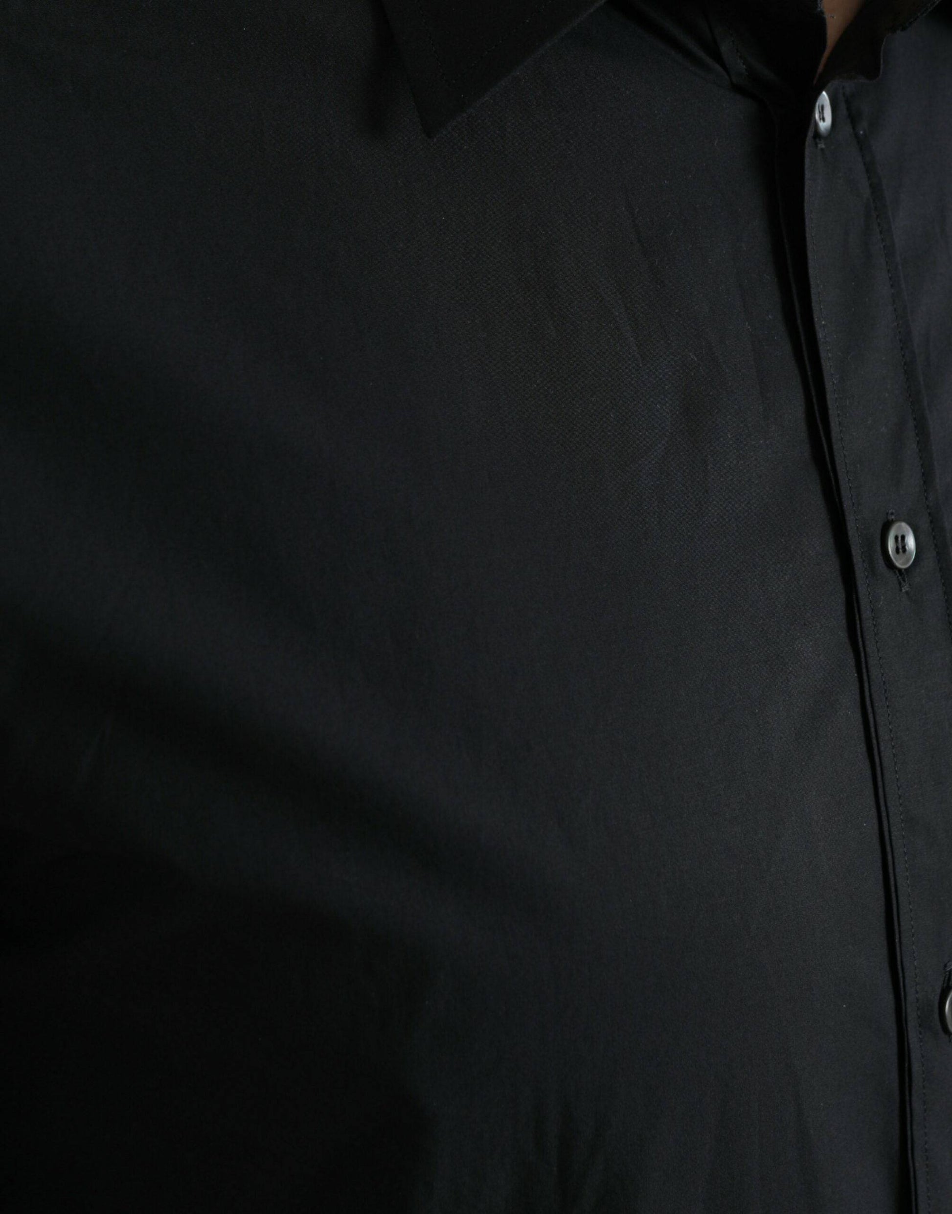 Dolce & Gabbana Sleek Black Slim Fit Italian Dress Shirt - ACCEXO