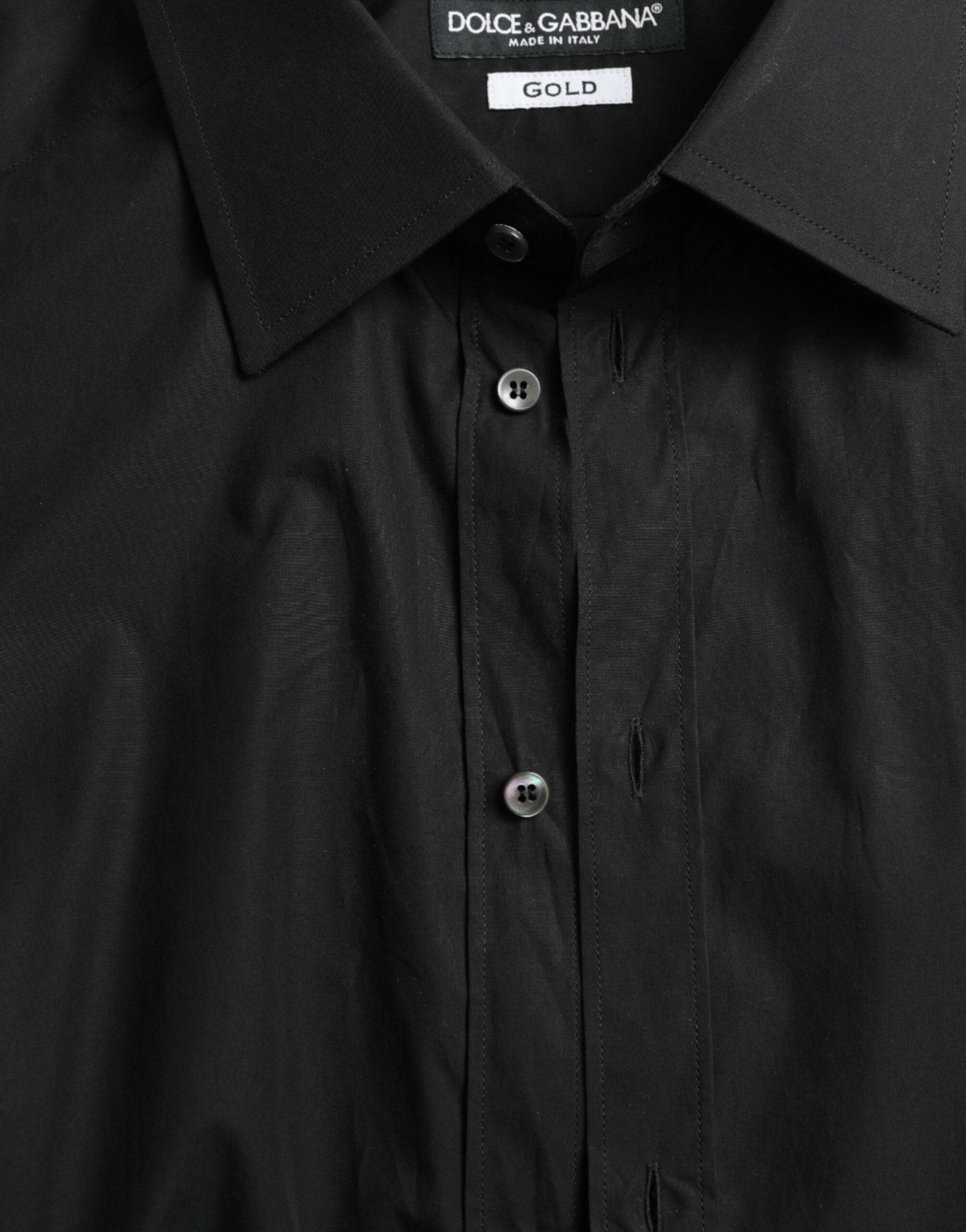 Dolce & Gabbana Sleek Black Slim Fit Italian Dress Shirt - ACCEXO