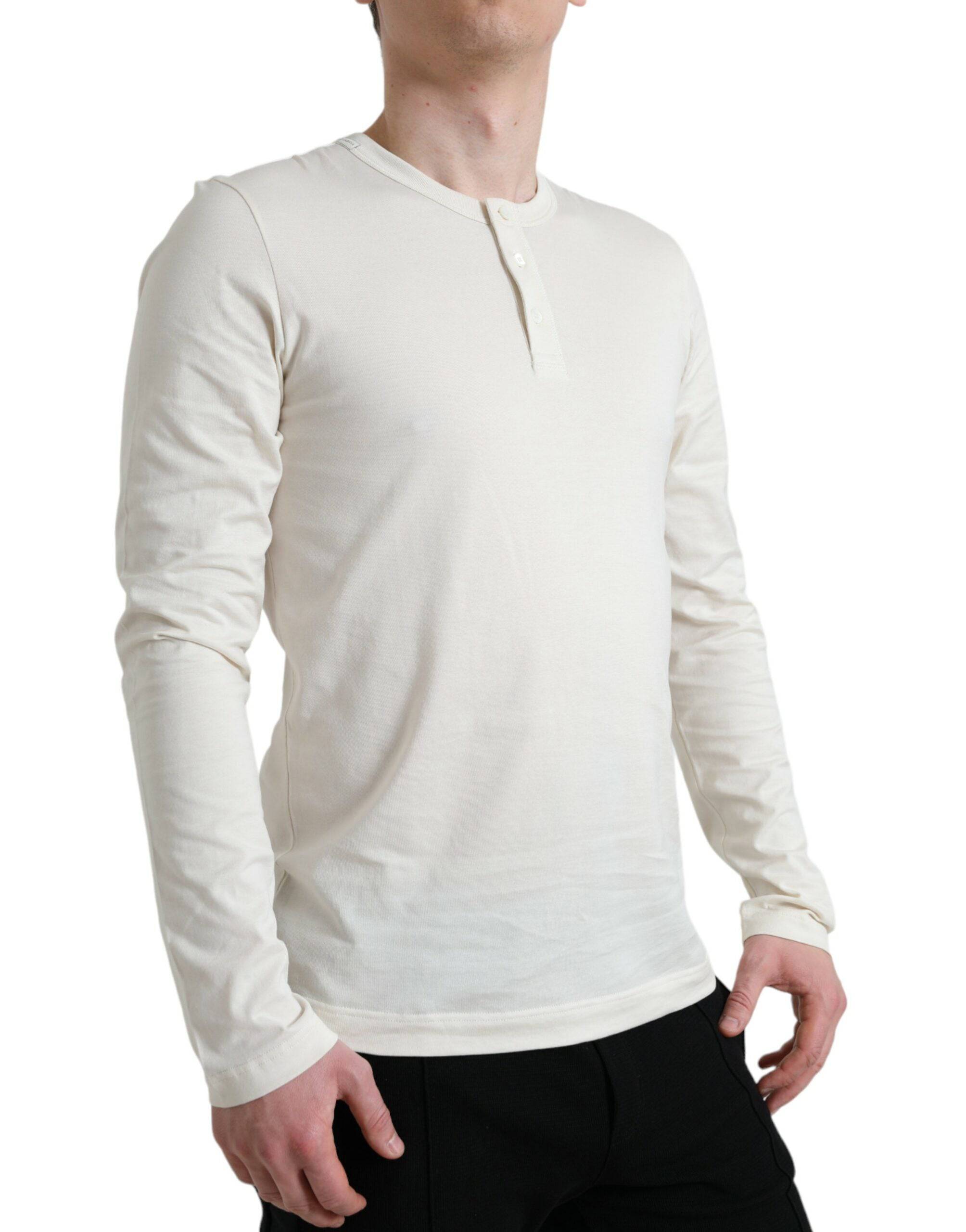Dolce & Gabbana Elegant Off White Cotton Sweater - ACCEXO