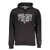 Tommy Hilfiger Sleek Black Cotton Hooded Sweatshirt