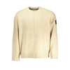 Calvin Klein Chic Beige Crew Neck Sweater with Contrast Details