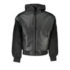 Calvin Klein Sleek Black Hooded Jacket with Contrasting Details