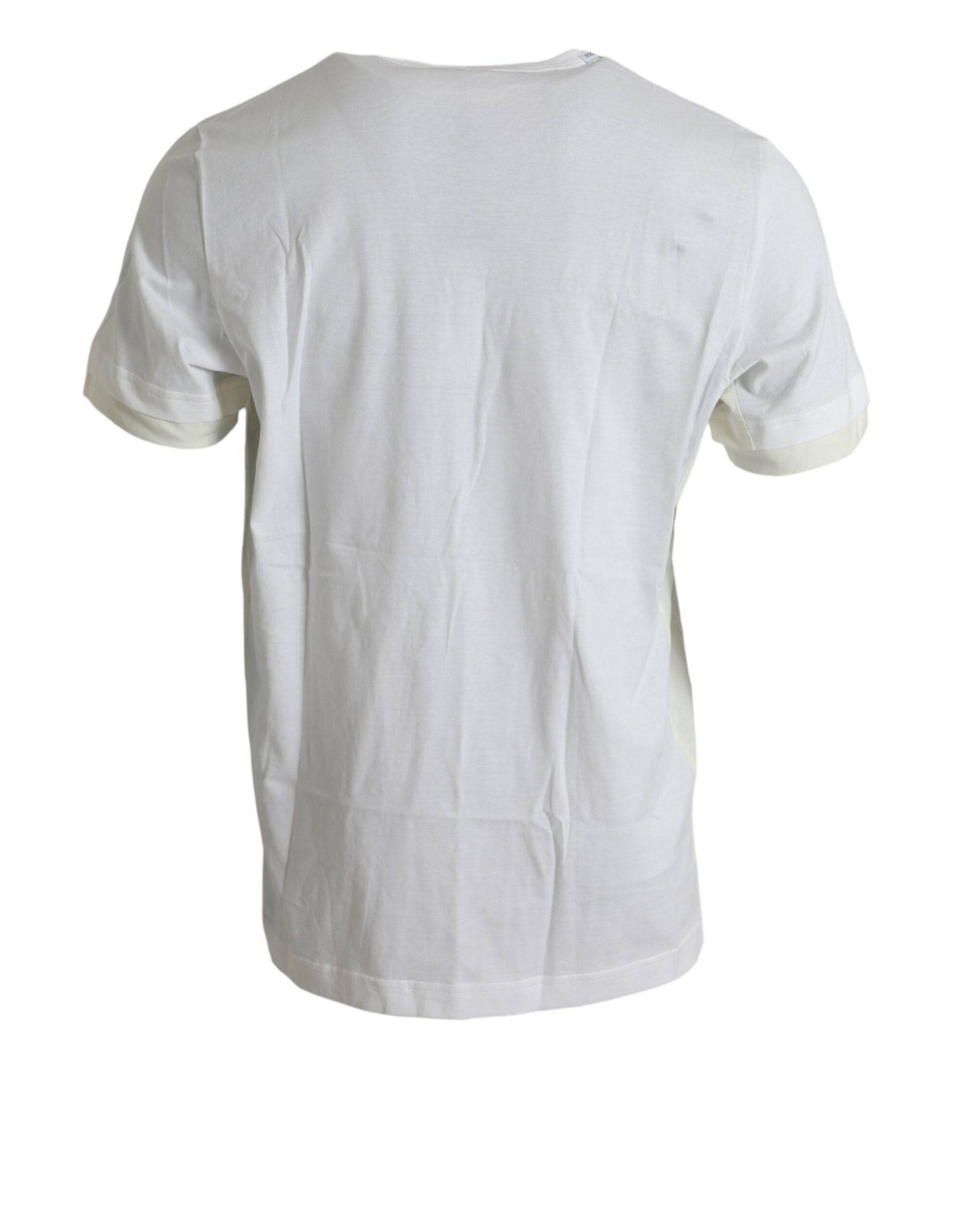 Dolce & Gabbana Elegant White Crew Neck Cotton Tee - ACCEXO