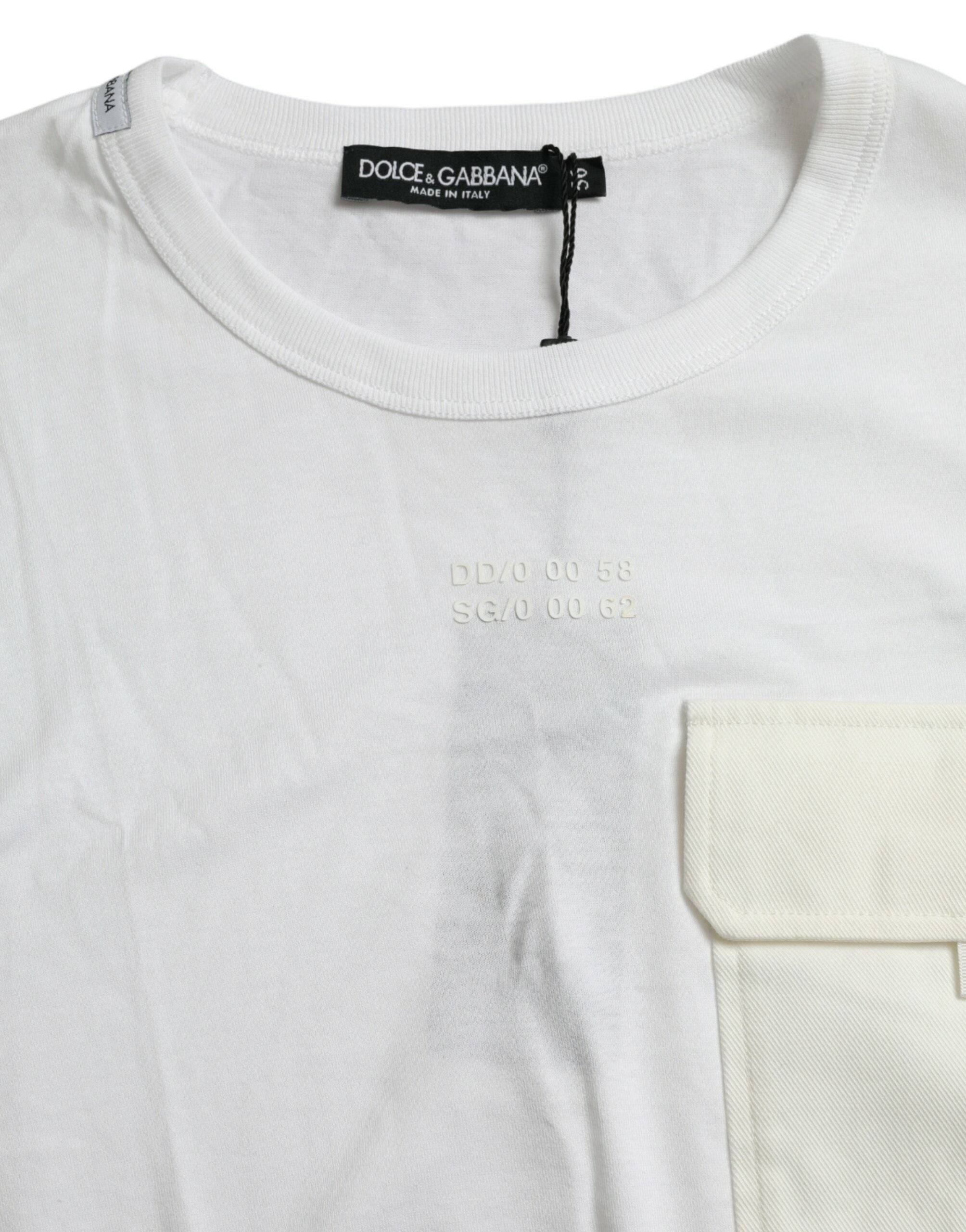 Dolce & Gabbana Elegant White Crew Neck Cotton Tee - ACCEXO