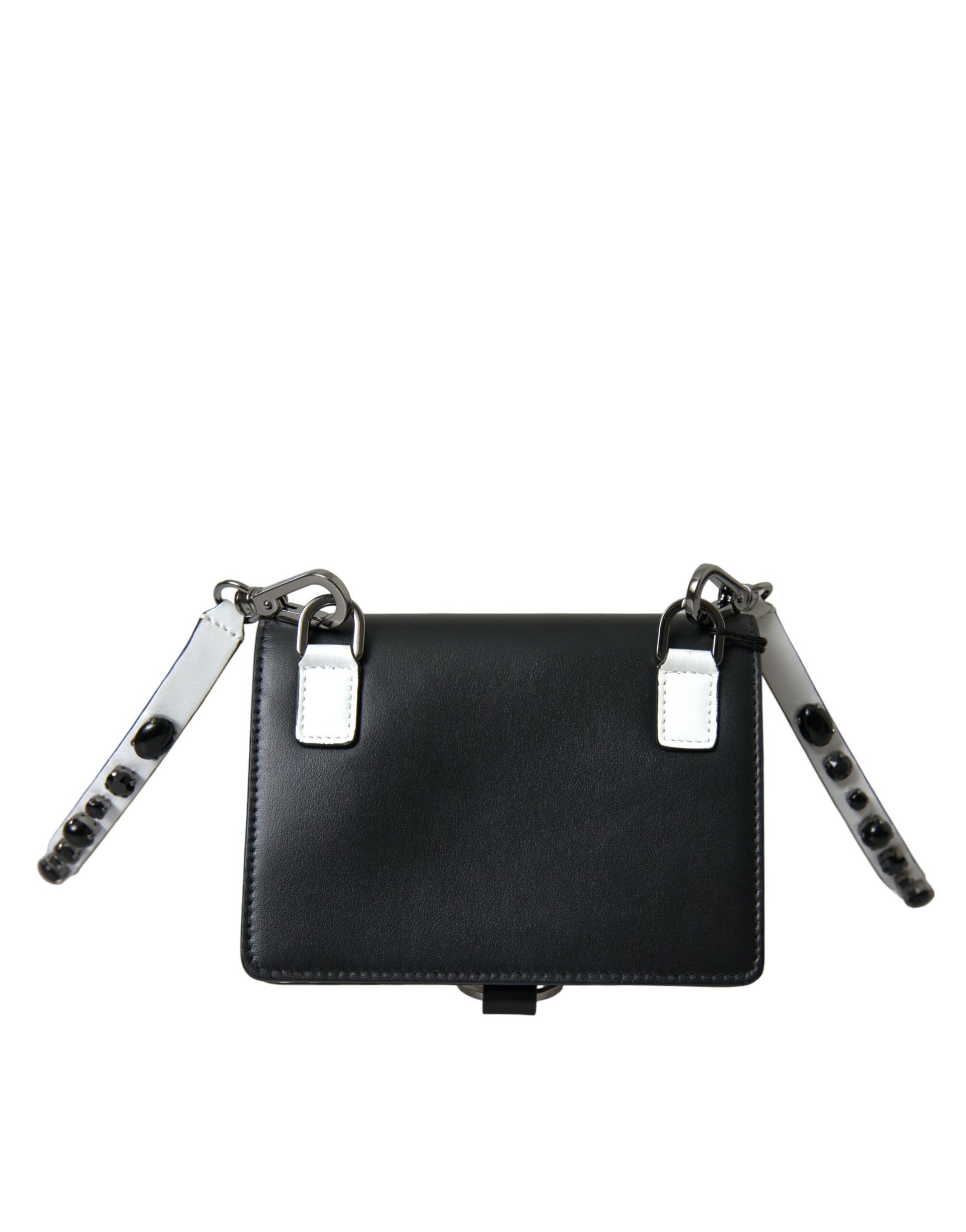 Dolce & Gabbana Elegant Crystal-Embellished Leather Card Holder - ACCEXO