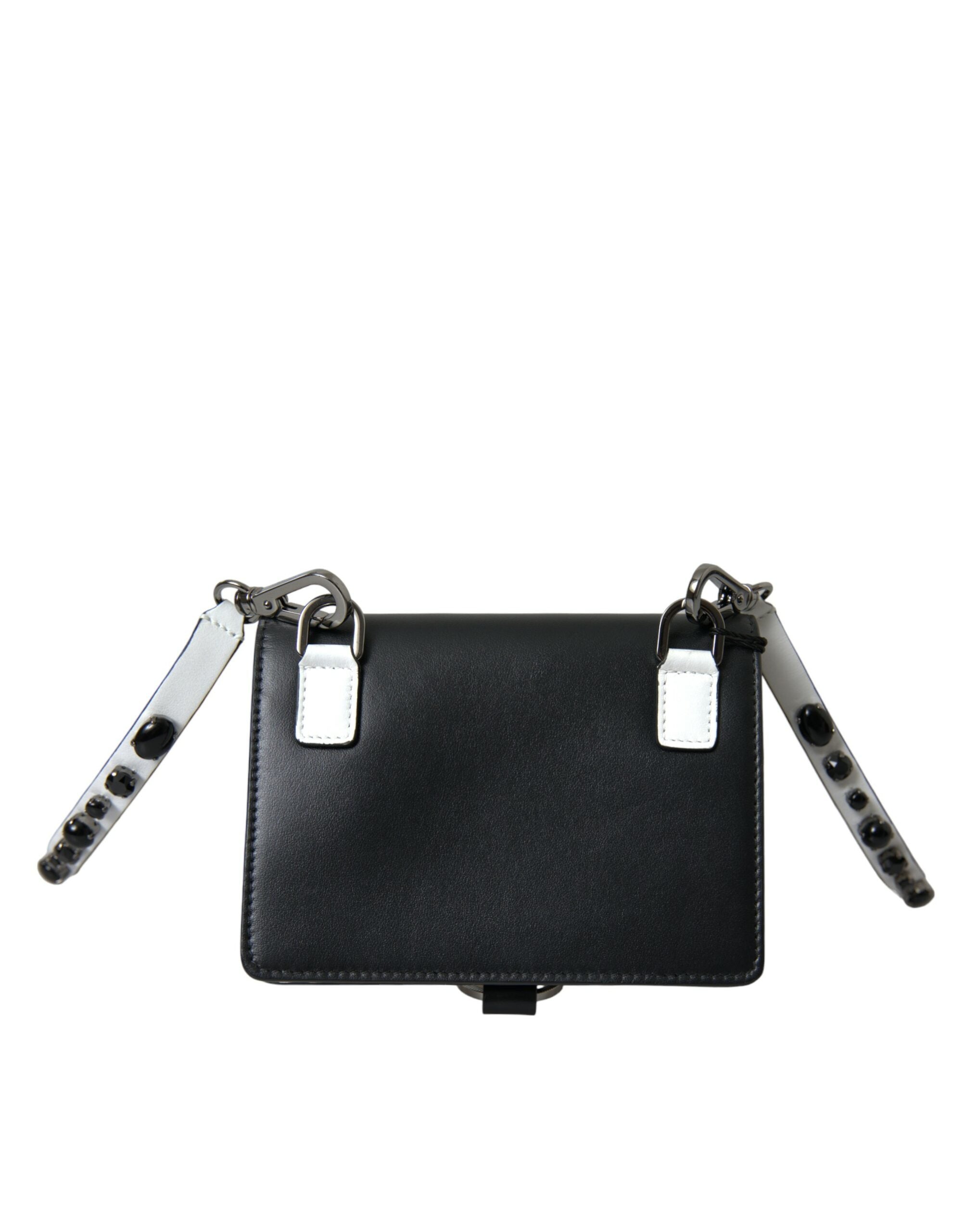 Dolce & Gabbana Elegant Crystal-Embellished Leather Card Holder - ACCEXO