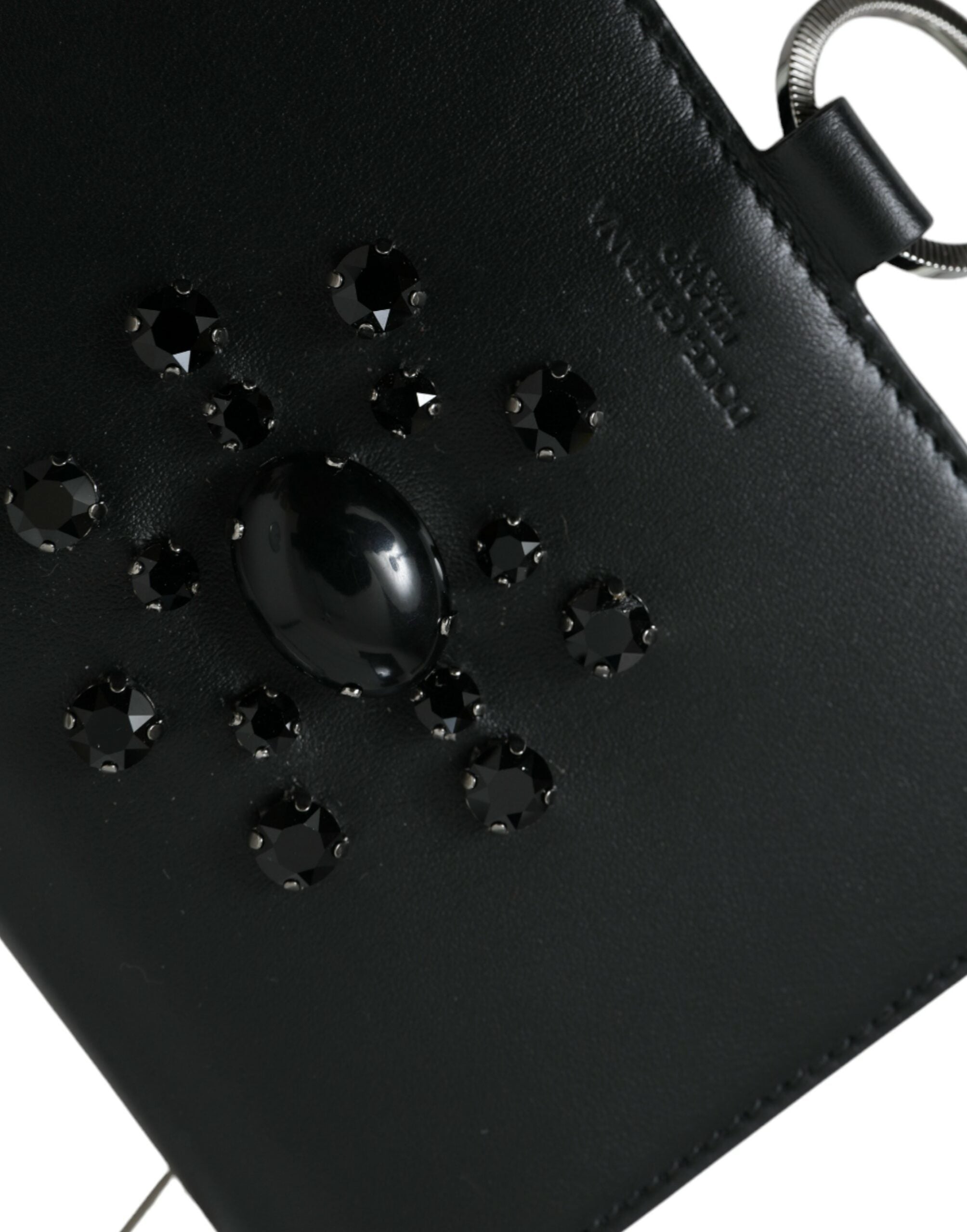 Dolce & Gabbana Elegant Crystal-Embellished Leather Card Holder - ACCEXO