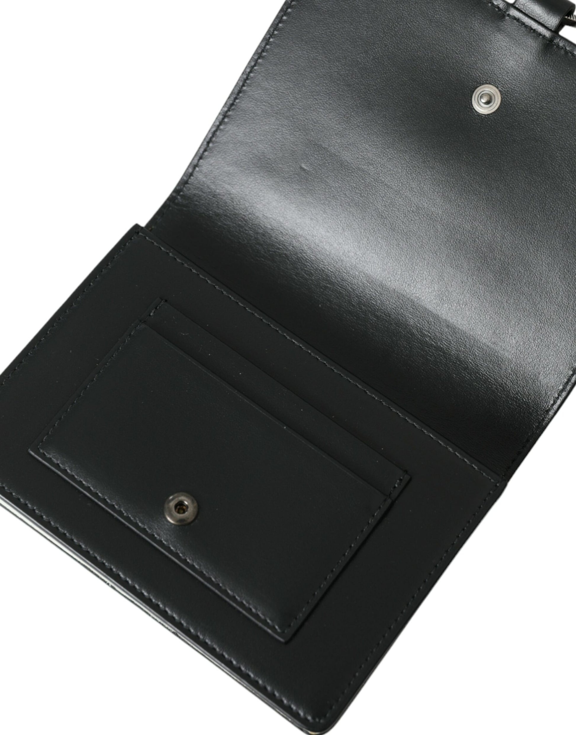 Dolce & Gabbana Elegant Crystal-Embellished Leather Card Holder - ACCEXO
